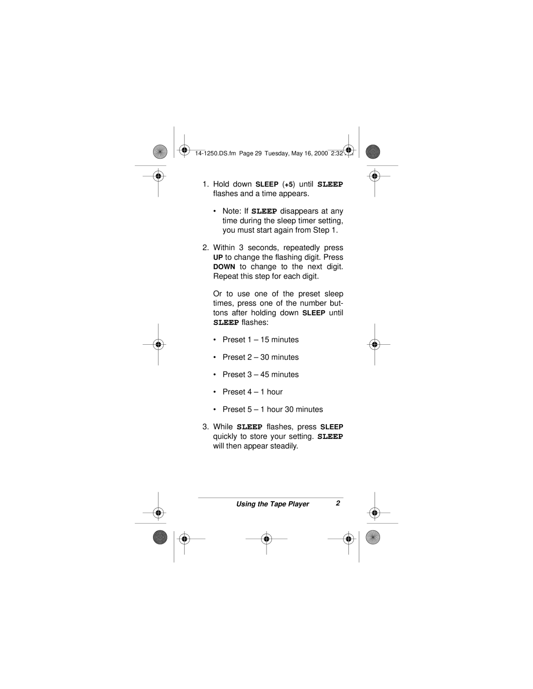 Radio Shack SCP-107 owner manual 14-1250.DS.fm Page 29 Tuesday, May 16, 2000 232 PM 