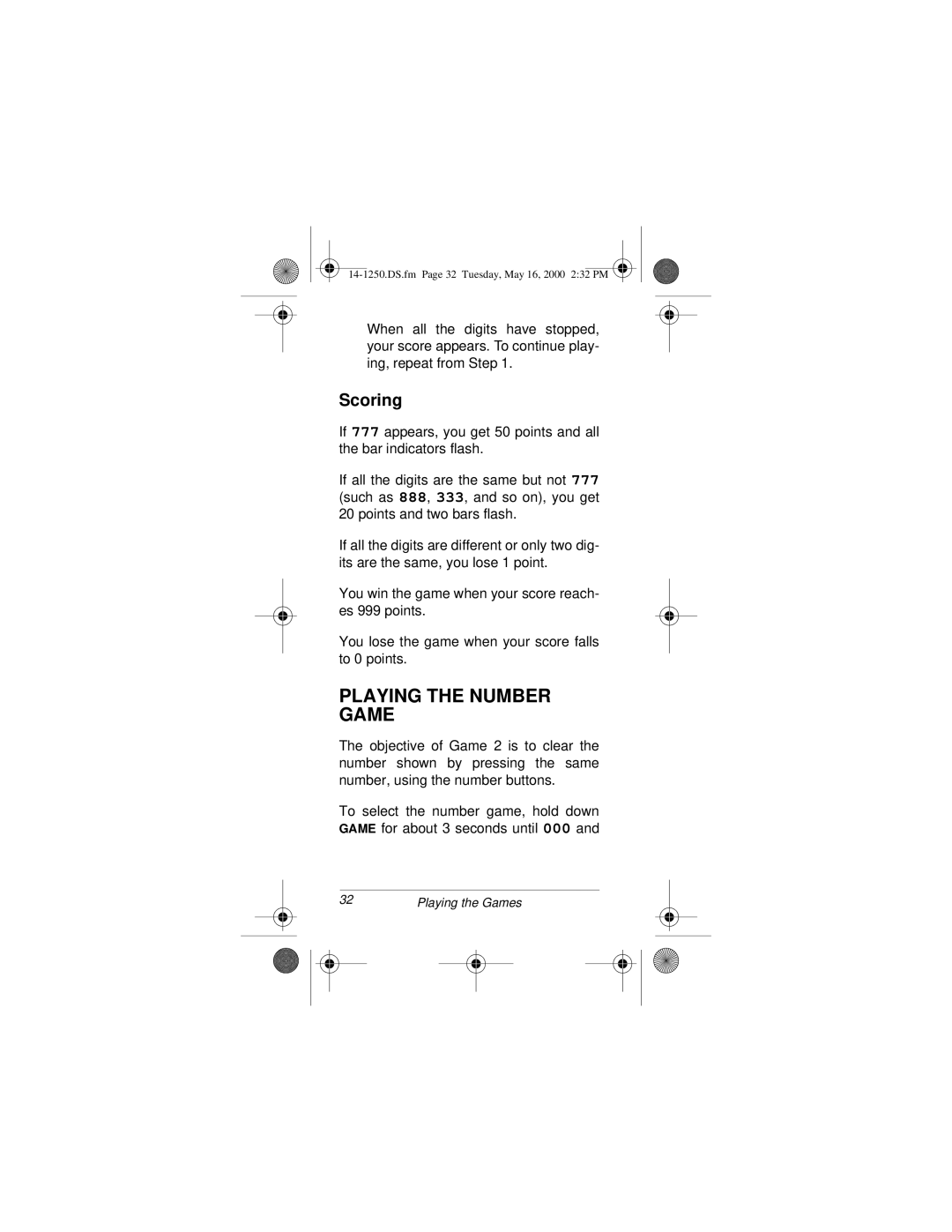 Radio Shack SCP-107 owner manual Playing the Number Game, Scoring 