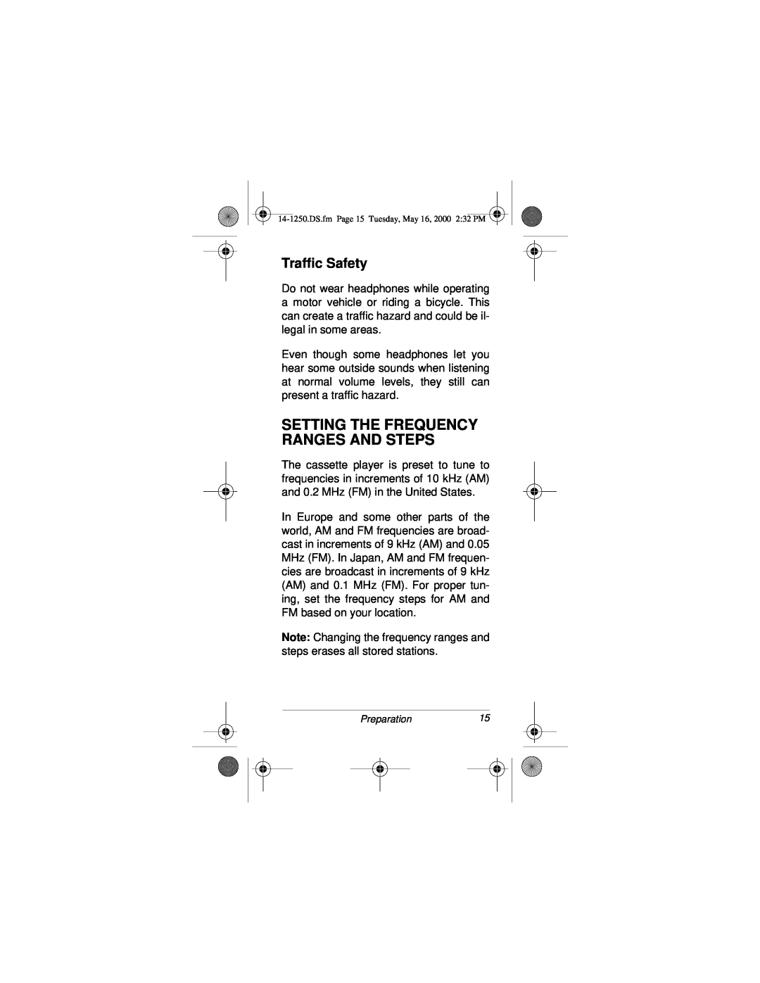 Radio Shack SCP-107 owner manual Setting The Frequency Ranges And Steps, Traffic Safety 