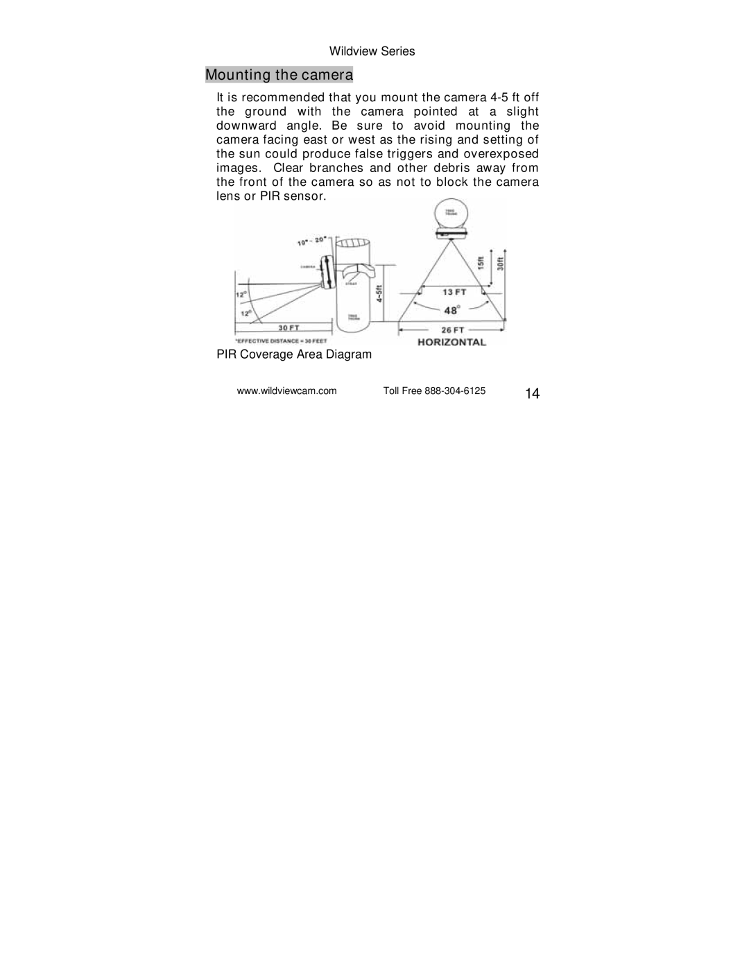 Radio Shack STC-TGL5M, STC-TGL4M, STC-TGL2M user manual Mounting the camera 