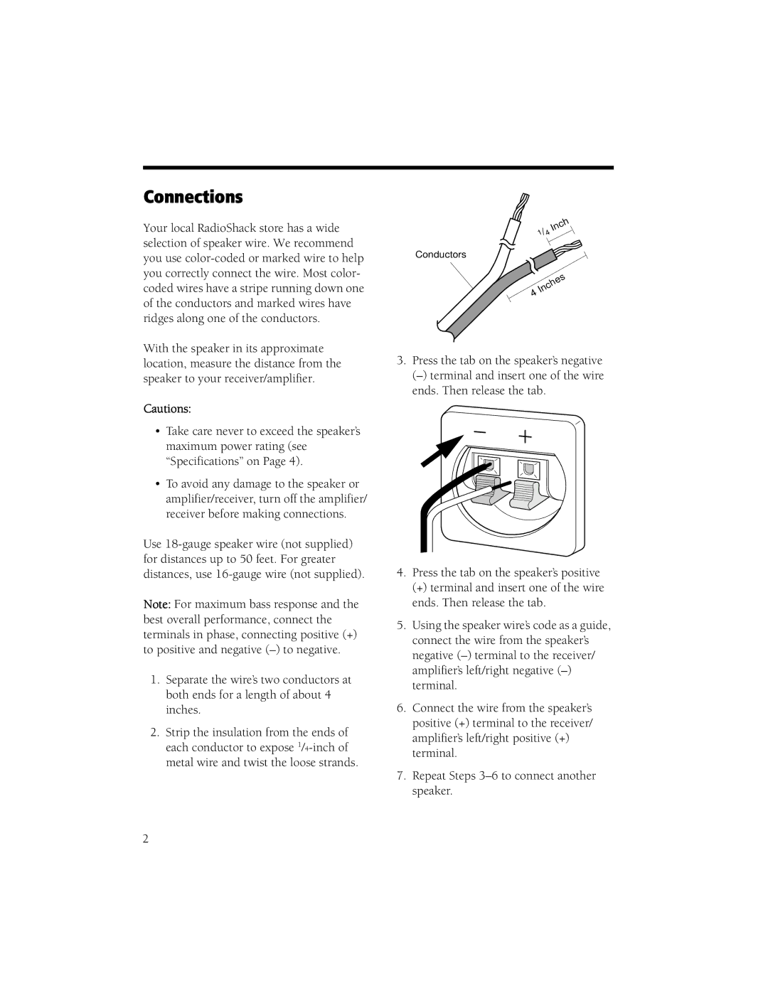 Radio Shack STS-520 manual Connections 