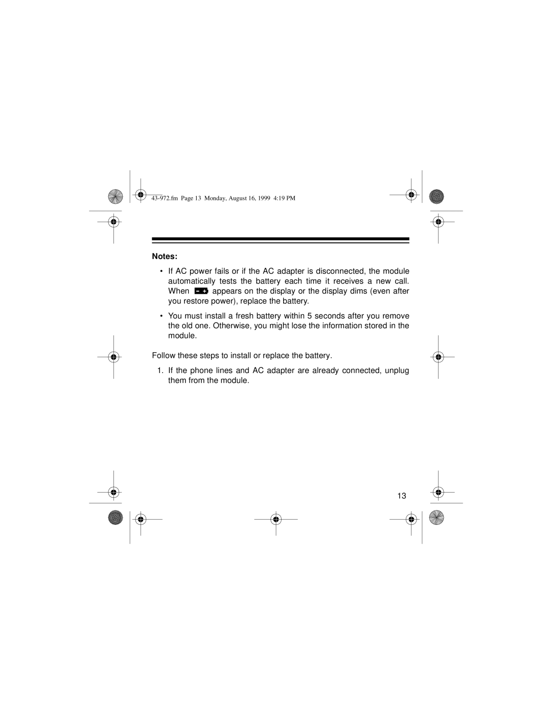 Radio Shack SYSTEM 2000 owner manual Fm Page 13 Monday, August 16, 1999 419 PM 