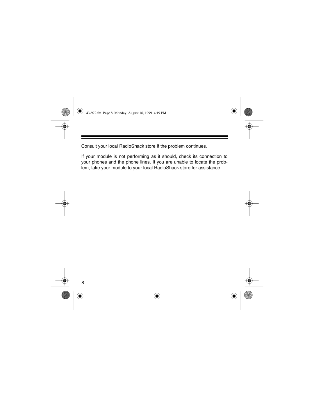 Radio Shack SYSTEM 2000 owner manual Fm Page 8 Monday, August 16, 1999 419 PM 