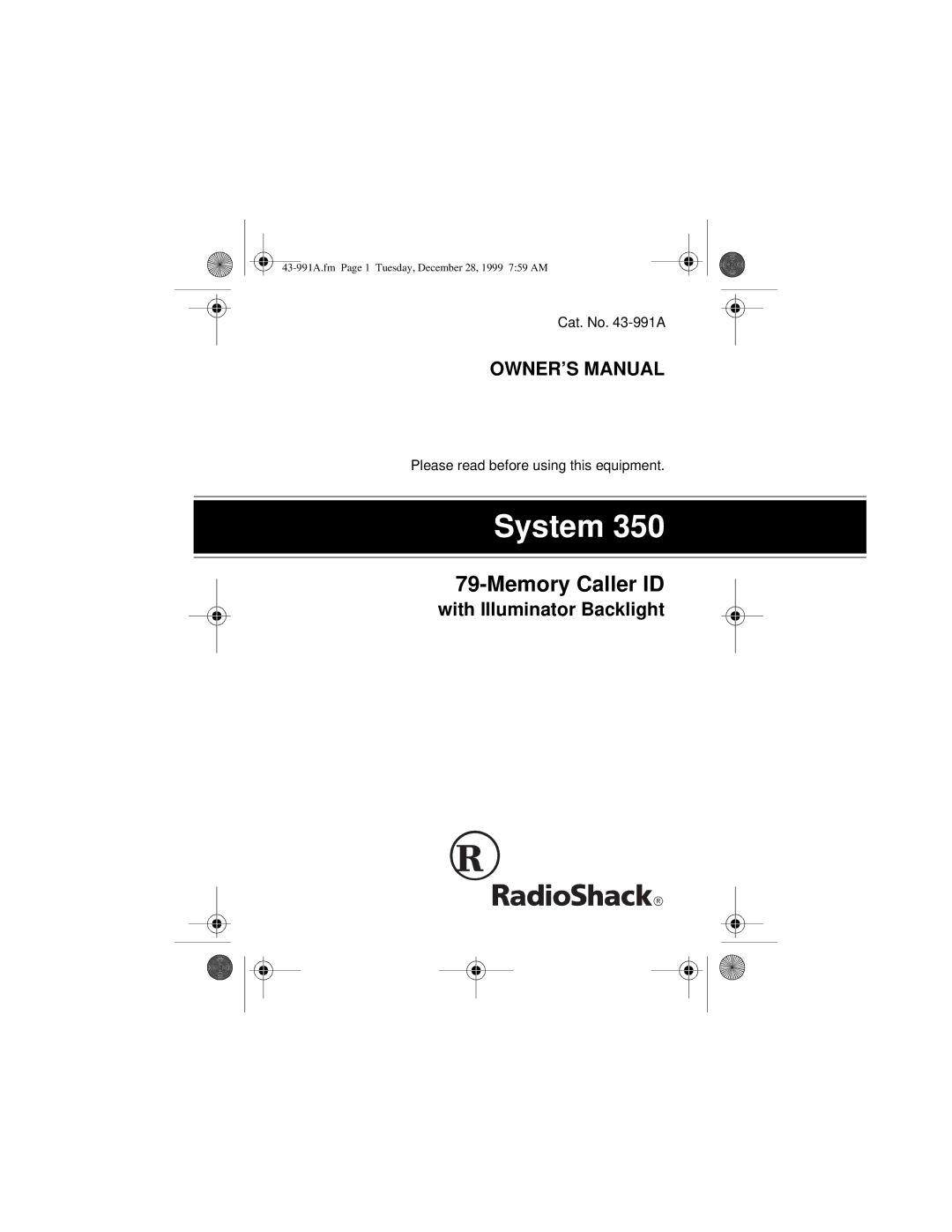 Radio Shack System 350 owner manual 