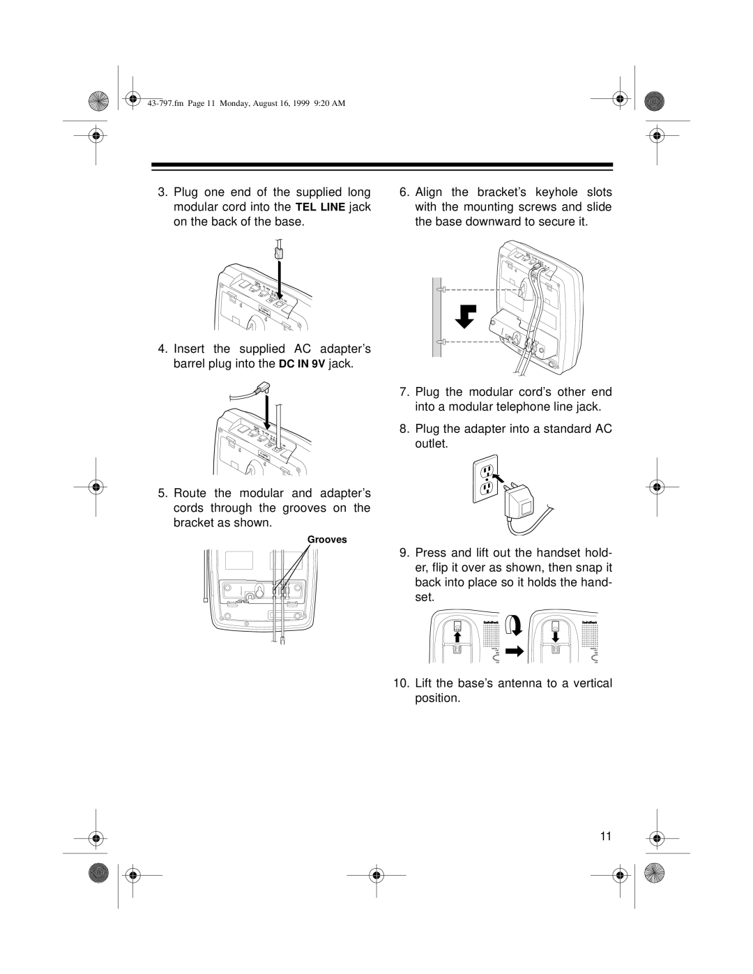 Radio Shack TAD -797 owner manual Grooves 