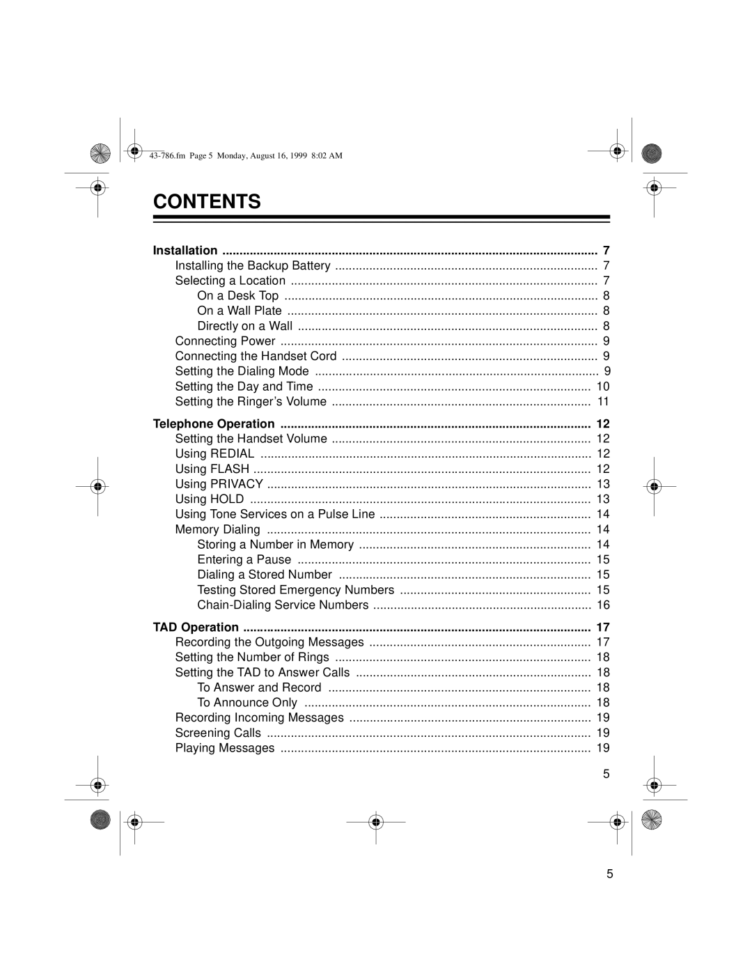 Radio Shack TAD-1026 owner manual Contents 