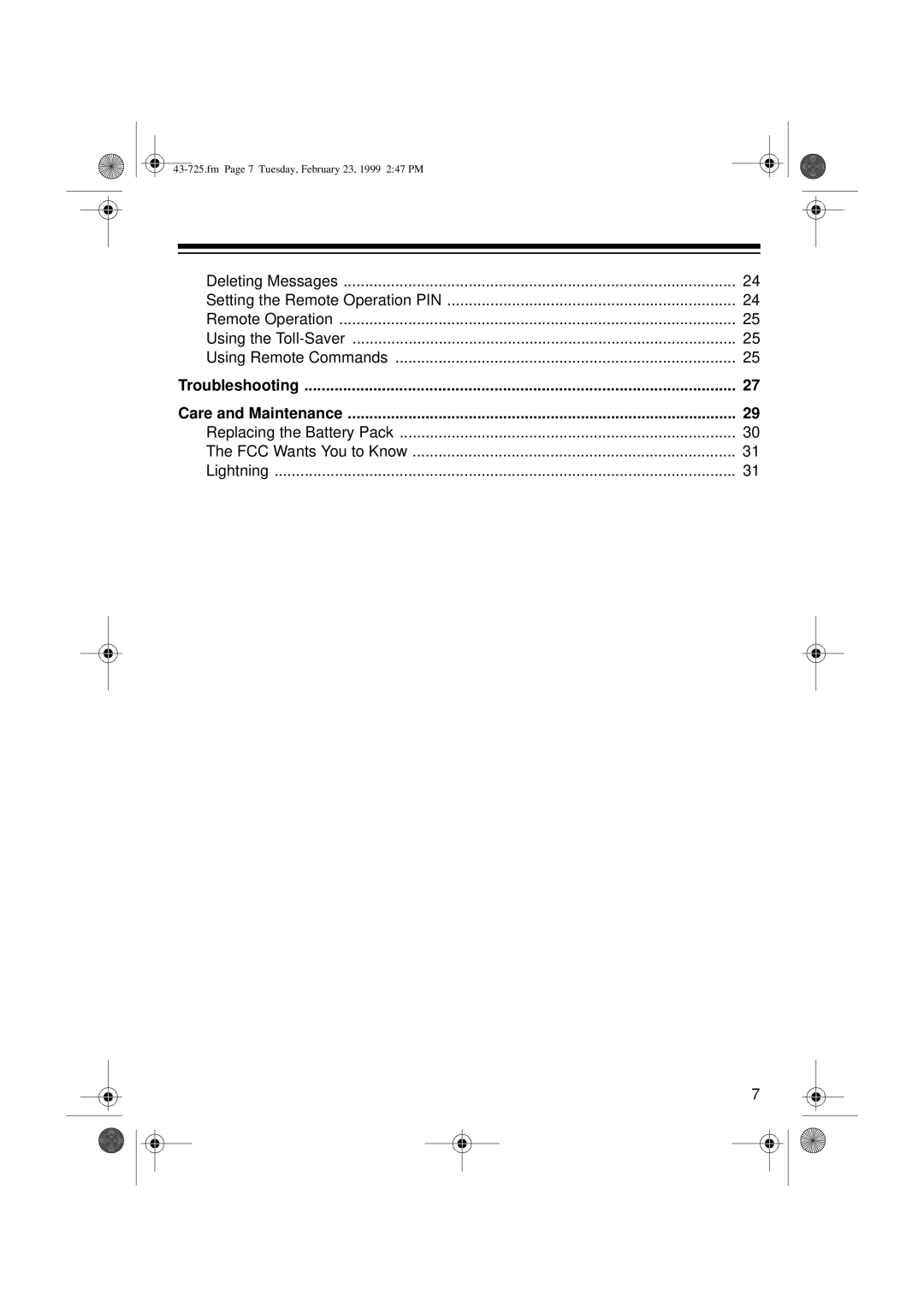 Radio Shack TAD-725 owner manual Replacing the Battery Pack FCC Wants You to Know 