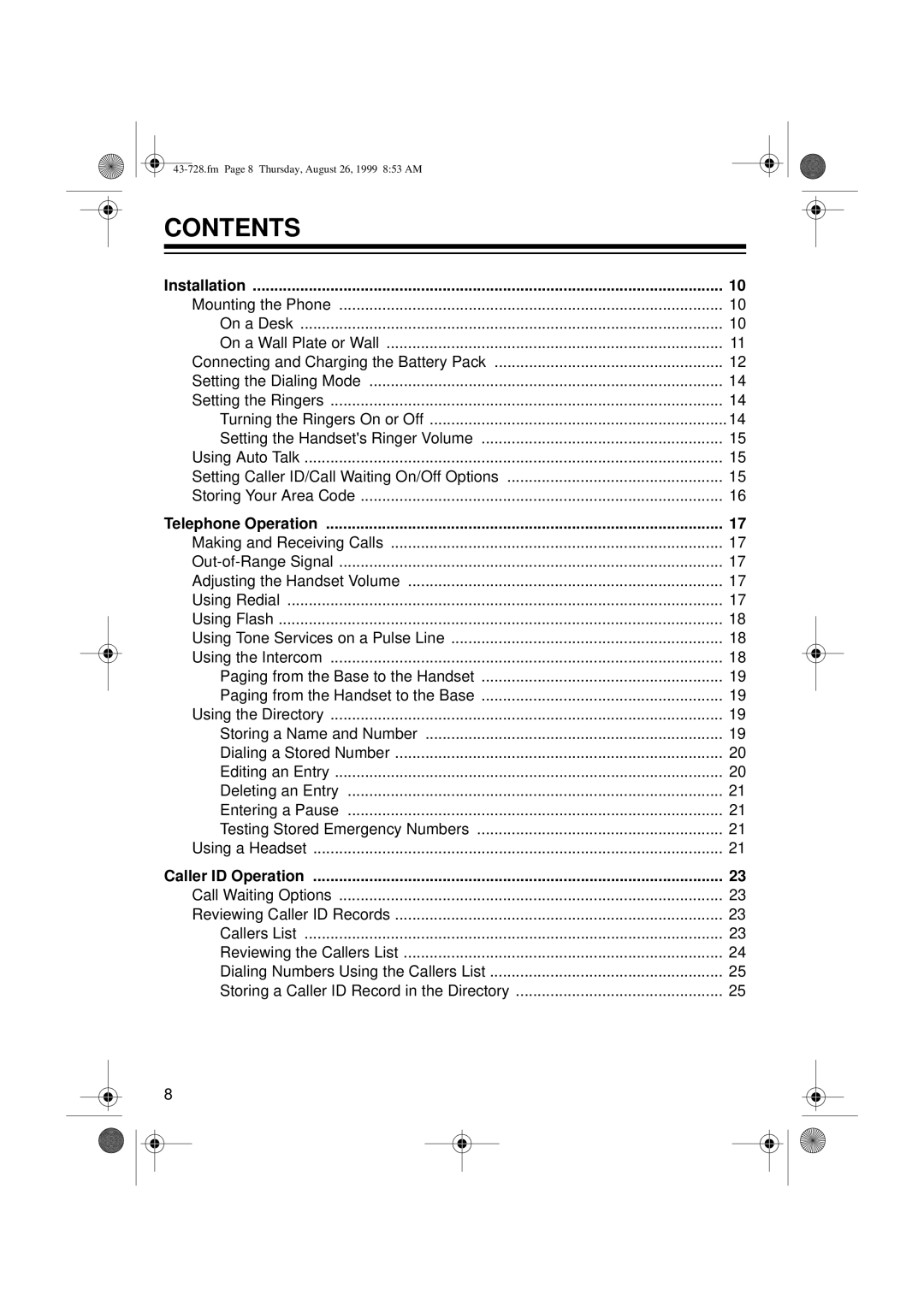 Radio Shack TAD-728 owner manual Contents 