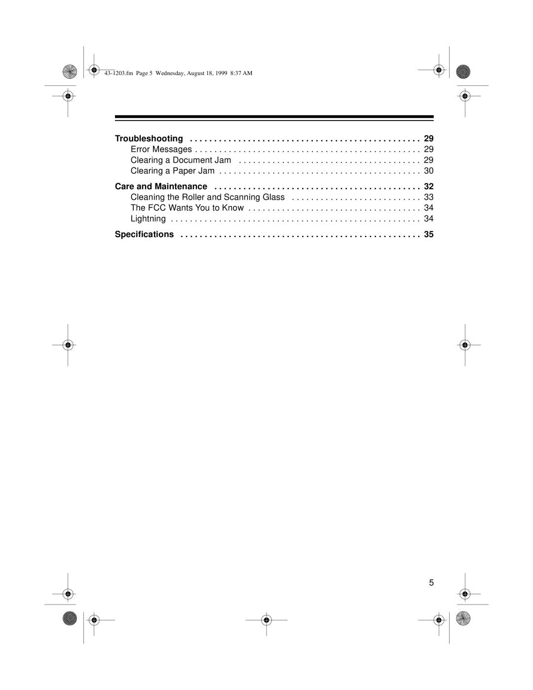 Radio Shack TFX-1031 owner manual Troubleshooting 