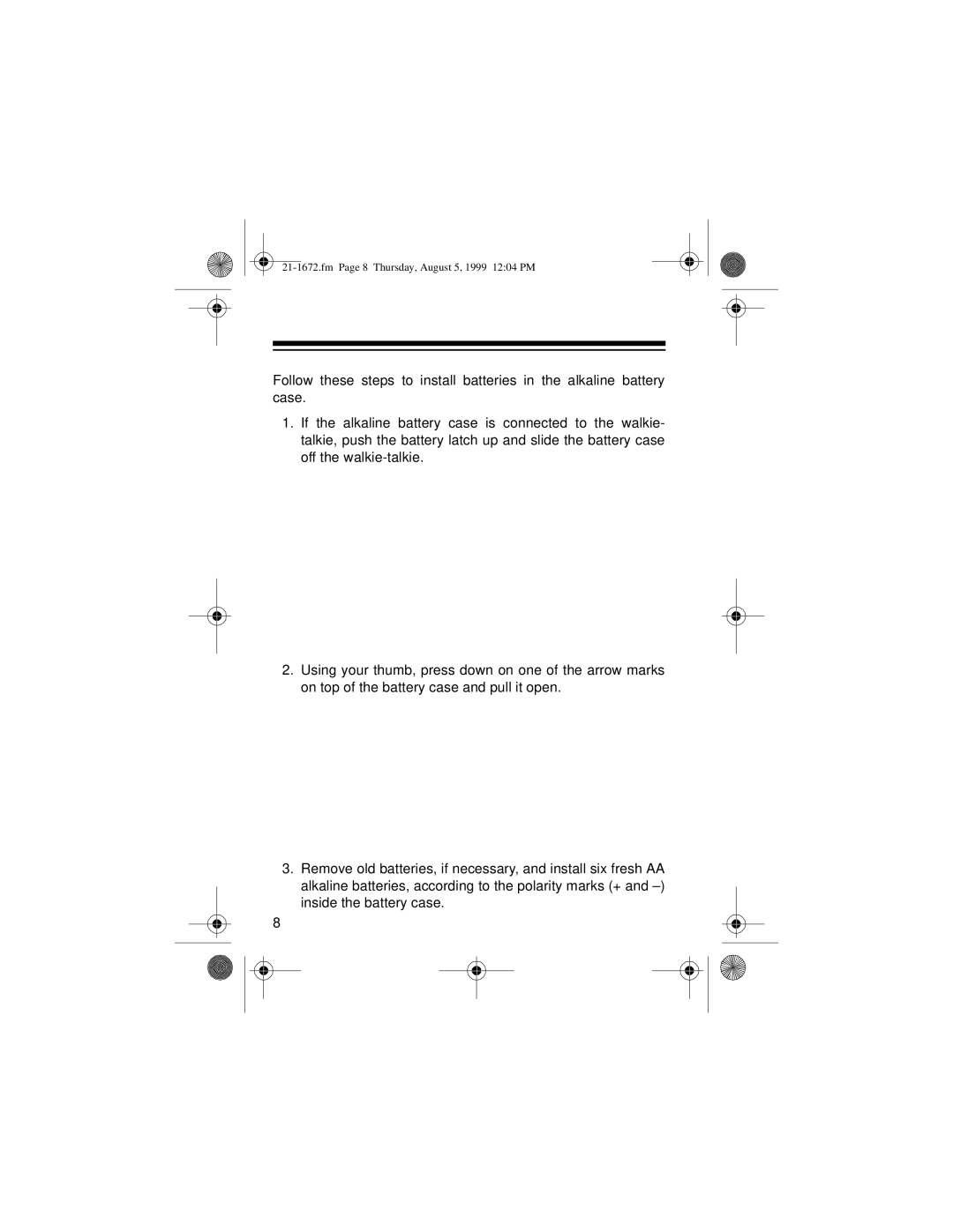 Radio Shack TRC-232 owner manual Fm Page 8 Thursday, August 5, 1999 1204 PM 