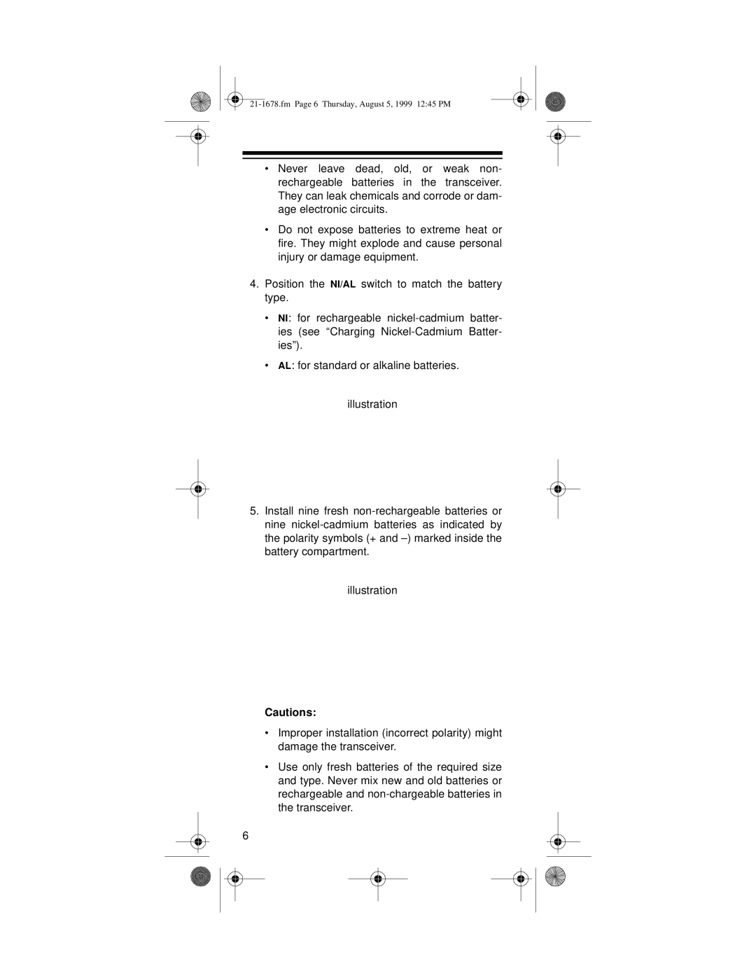 Radio Shack TRC-234 owner manual Fm Page 6 Thursday, August 5, 1999 1245 PM 