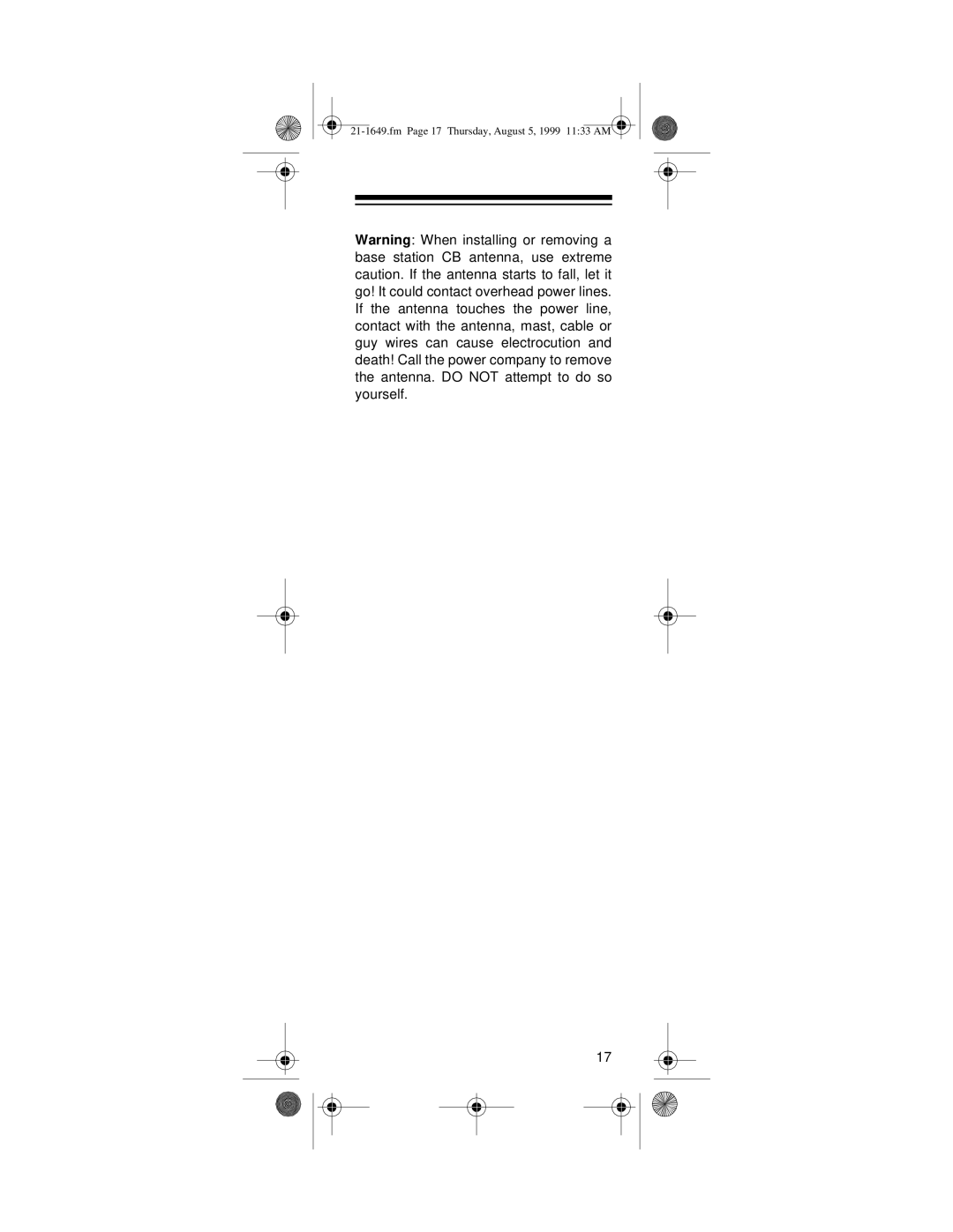 Radio Shack TRC-236 owner manual Thursday, August 5, 1999 1133 AM 