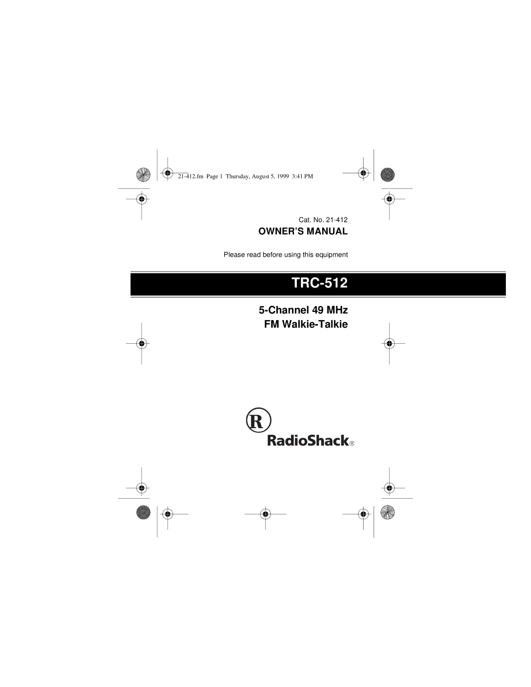 Radio Shack TRC-512 owner manual 