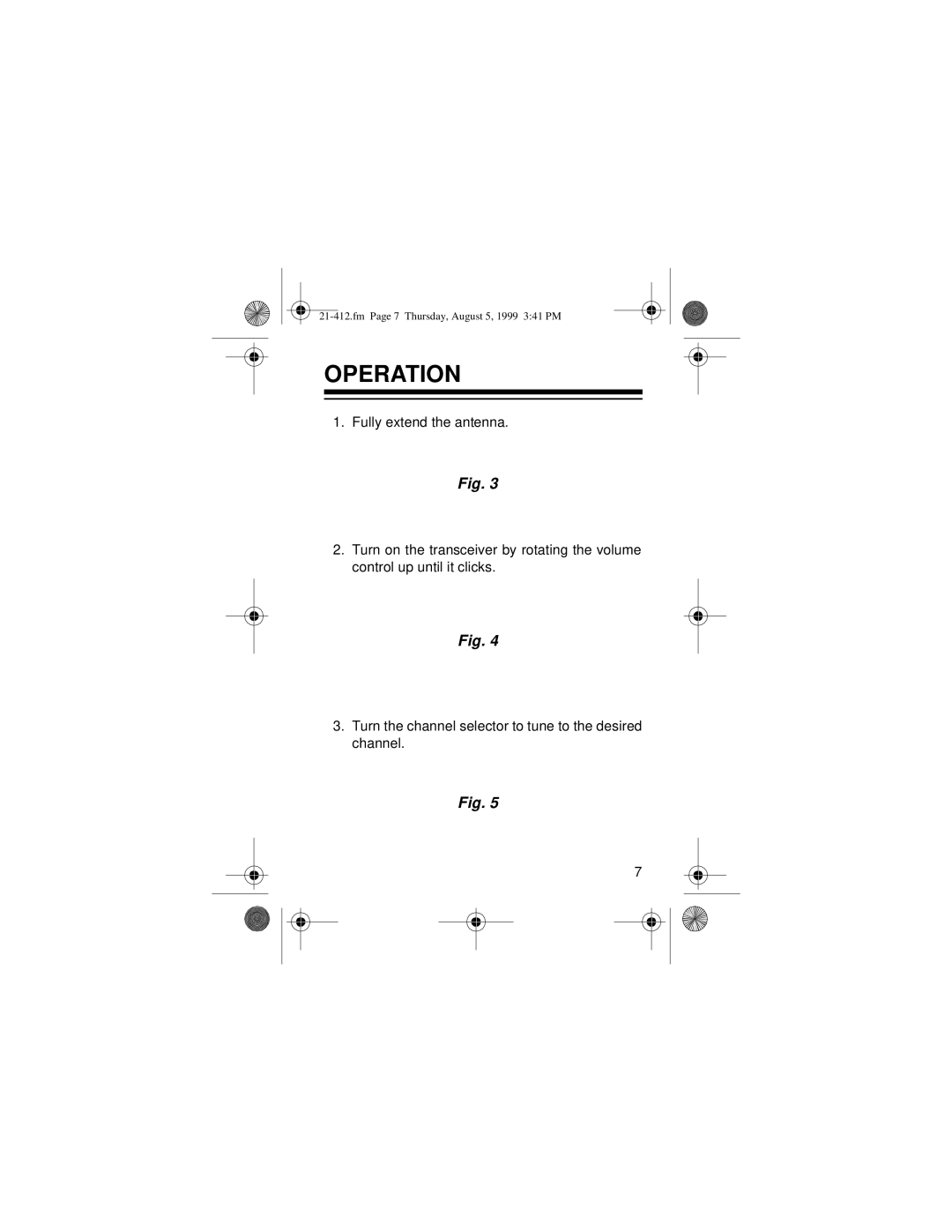 Radio Shack TRC-512 owner manual Operation 