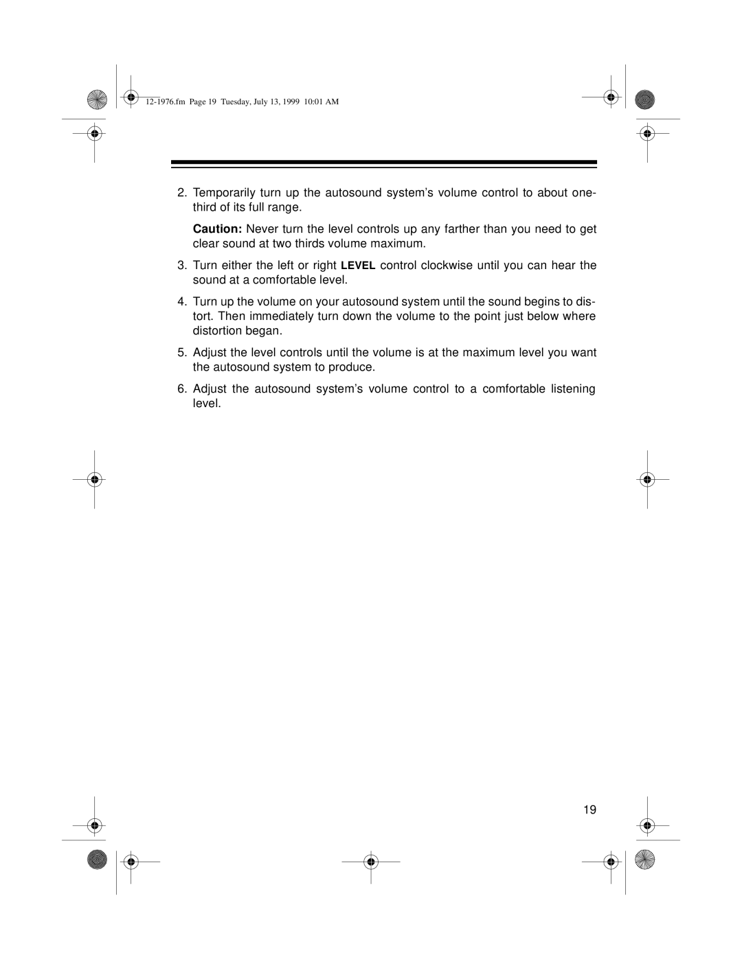 Radio Shack Trunk Mount owner manual Fm Page 19 Tuesday, July 13, 1999 1001 AM 