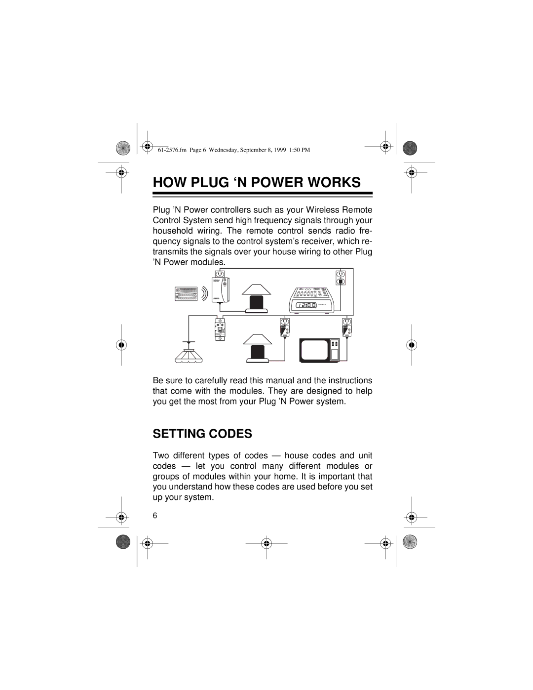 Radio Shack Wireless Remote Control System owner manual HOW Plug ‘N Power Works, Setting Codes 