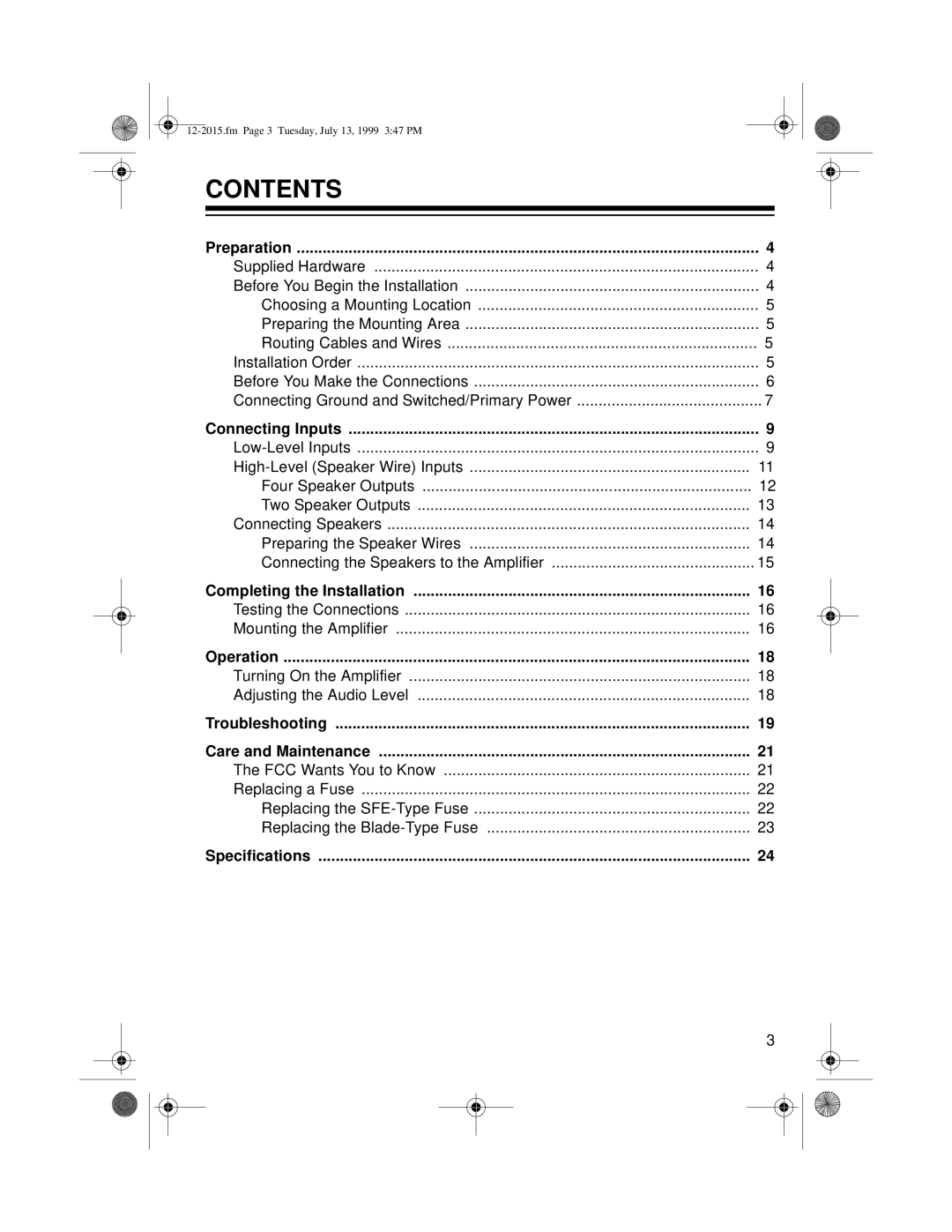 Radio Shack XL-150 owner manual Contents 