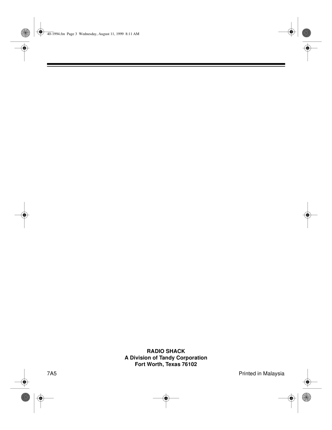 Radio Shack XTS 36 specifications Fm Page 3 Wednesday, August 11, 1999 811 AM 