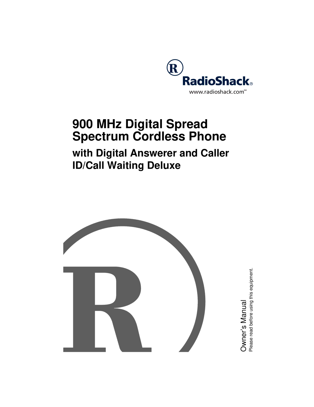 Radio Shack owner manual MHz Digital Spread Spectrum Cordless Phone 