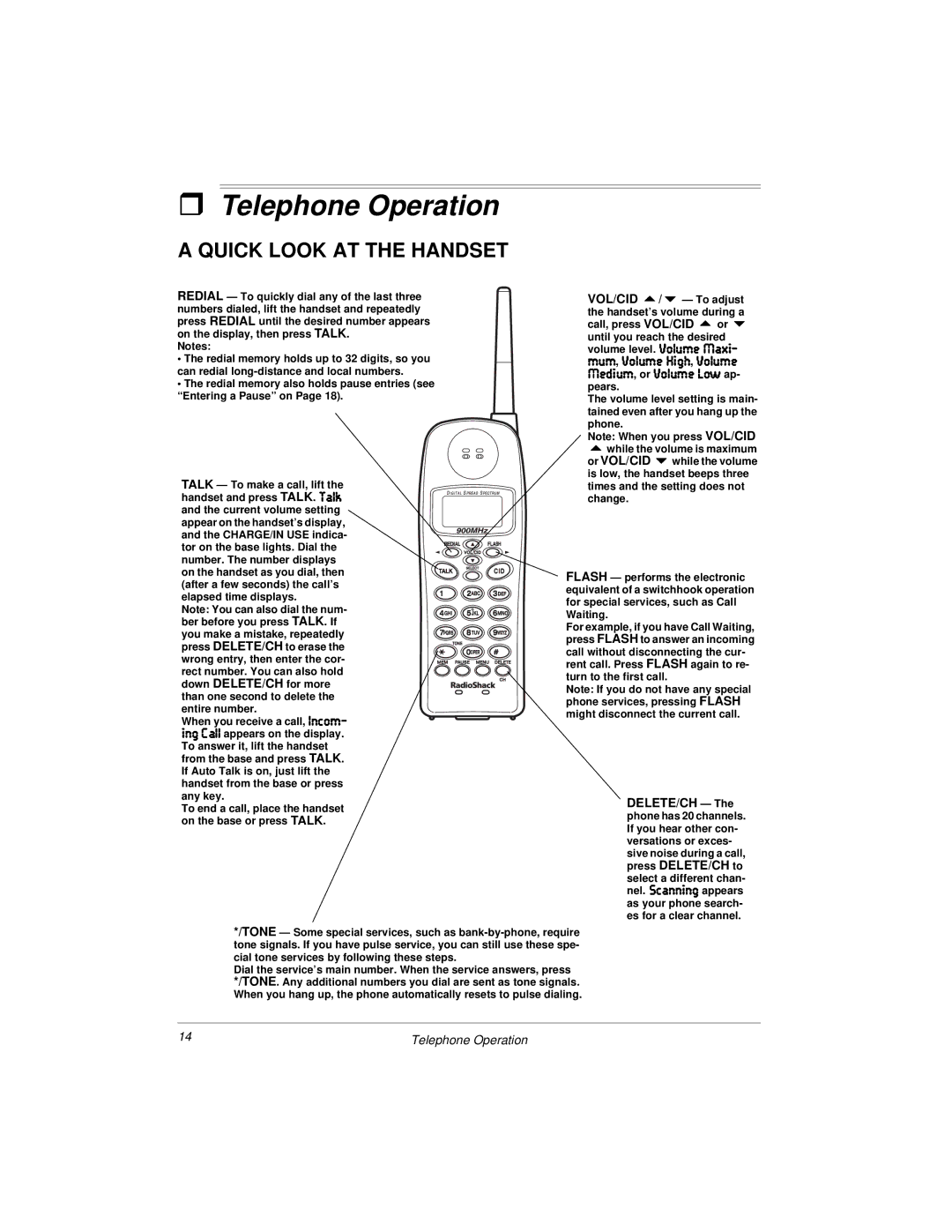 Radio Shack 900 MHz Digital Spread Spectrum Cordless Phone with Digital Answerer and Caller ID/Call Waiting Deluxe 