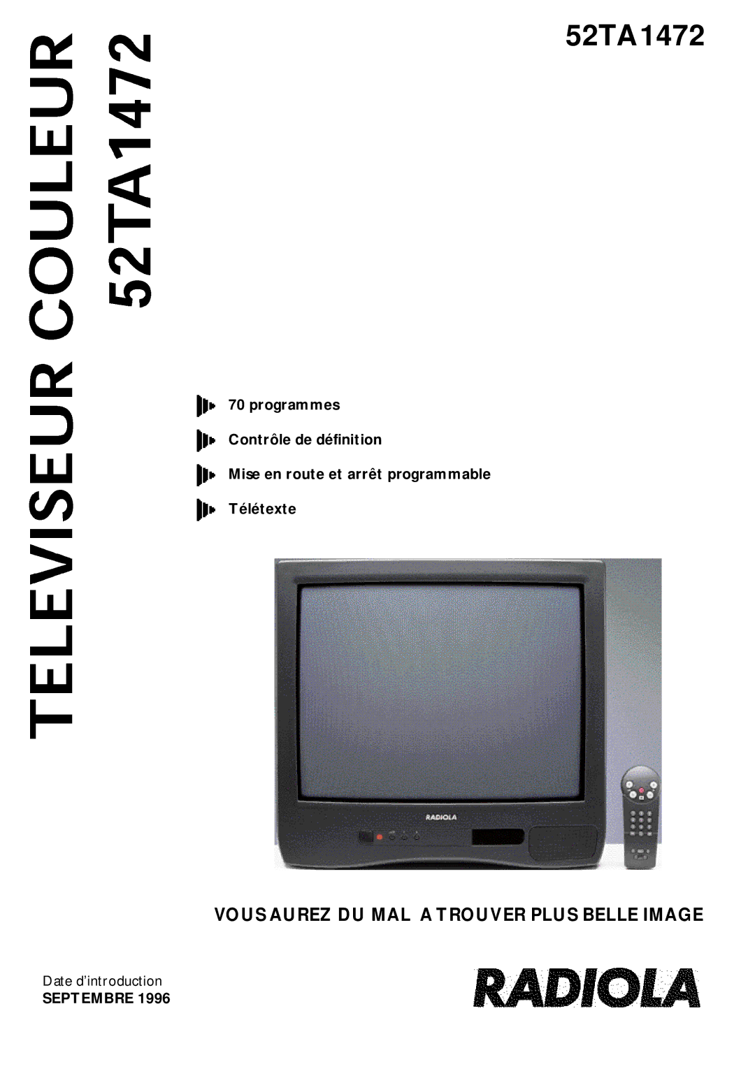 RadioLAN 52TA1472 manual Septembre 