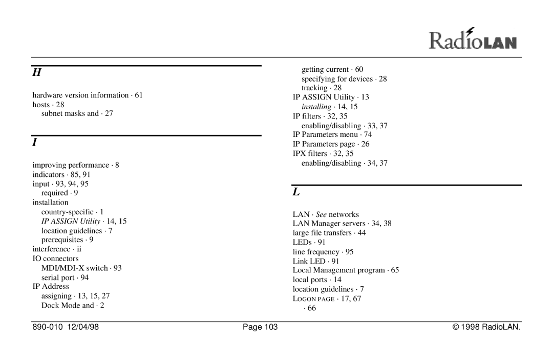 RadioLAN DockLINK manual Logon page · 17 