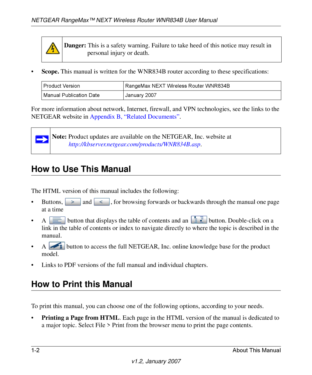 RadioLAN WNR834B user manual How to Use This Manual, How to Print this Manual 