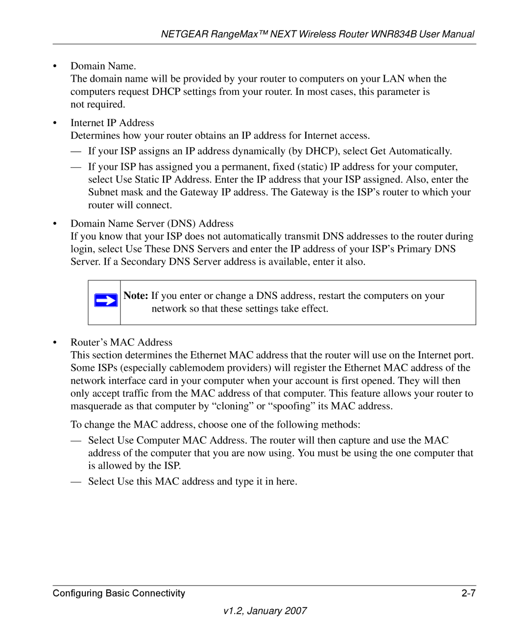 RadioLAN WNR834B user manual V1.2, January 