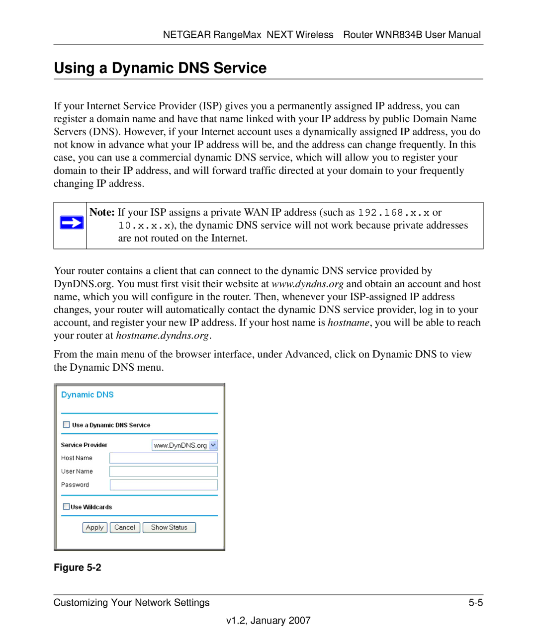 RadioLAN WNR834B user manual Using a Dynamic DNS Service 