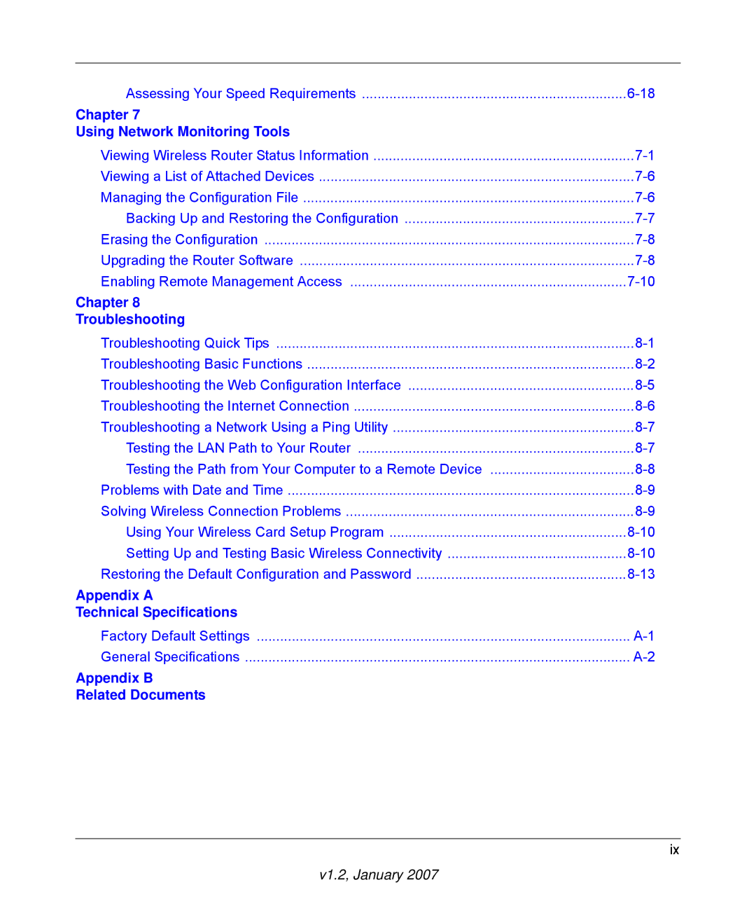 RadioLAN WNR834B user manual Appendix a Technical Specifications 