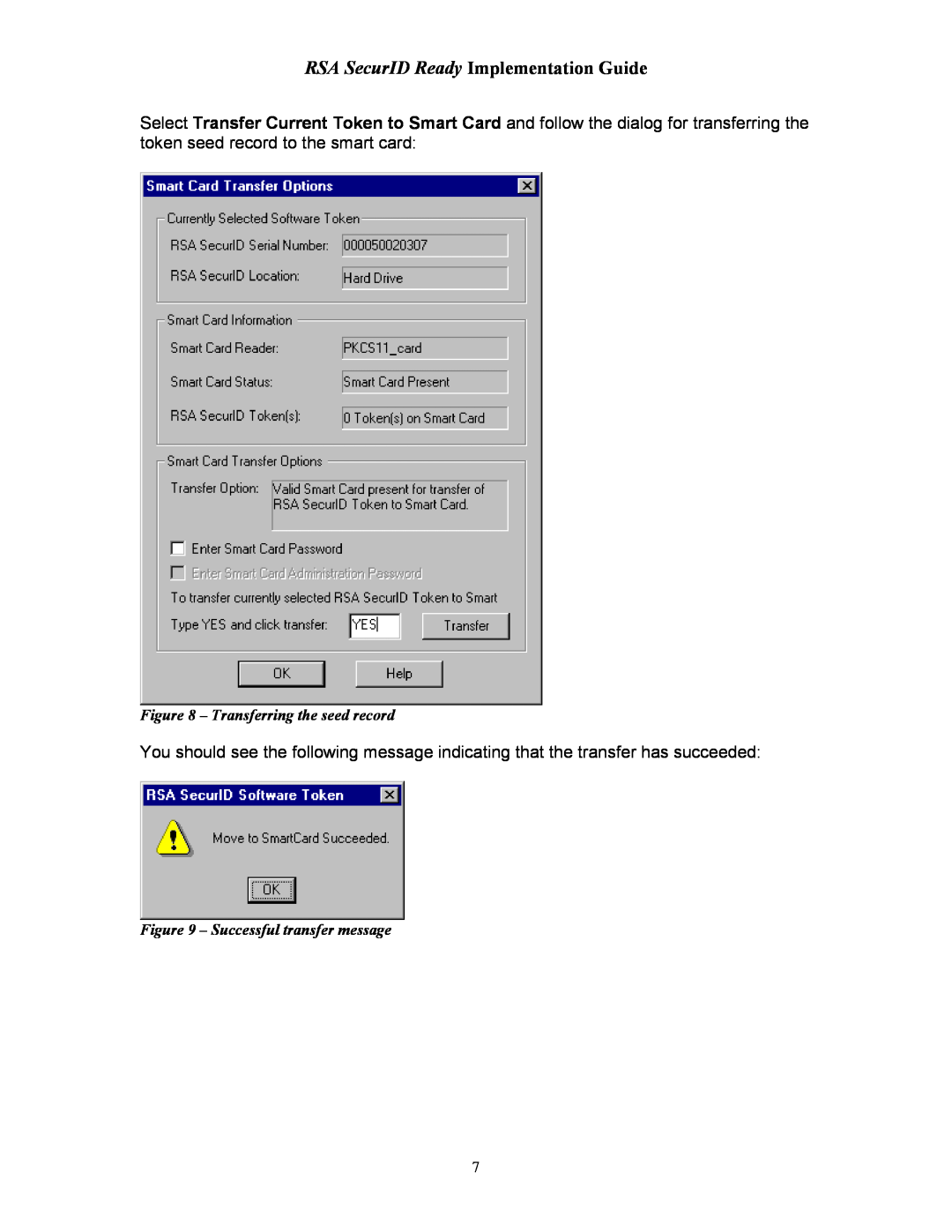 Rainbow Technologies 2000 manual RSA SecurID Ready Implementation Guide, Transferring the seed record 