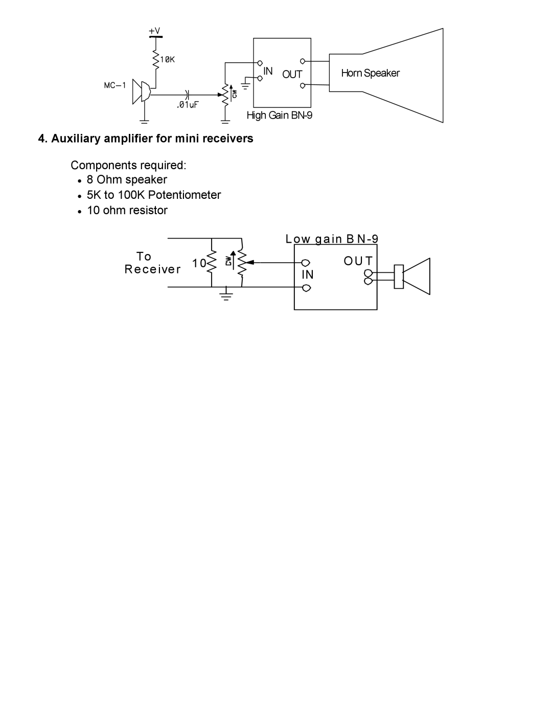 Ramsey Electronics 2 1/2 Watt Super Sleuth Audio Amplifier, BN9 manual Ou T 