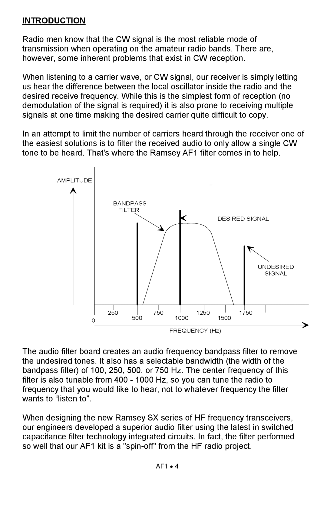 Ramsey Electronics AF1 manual Introduction 