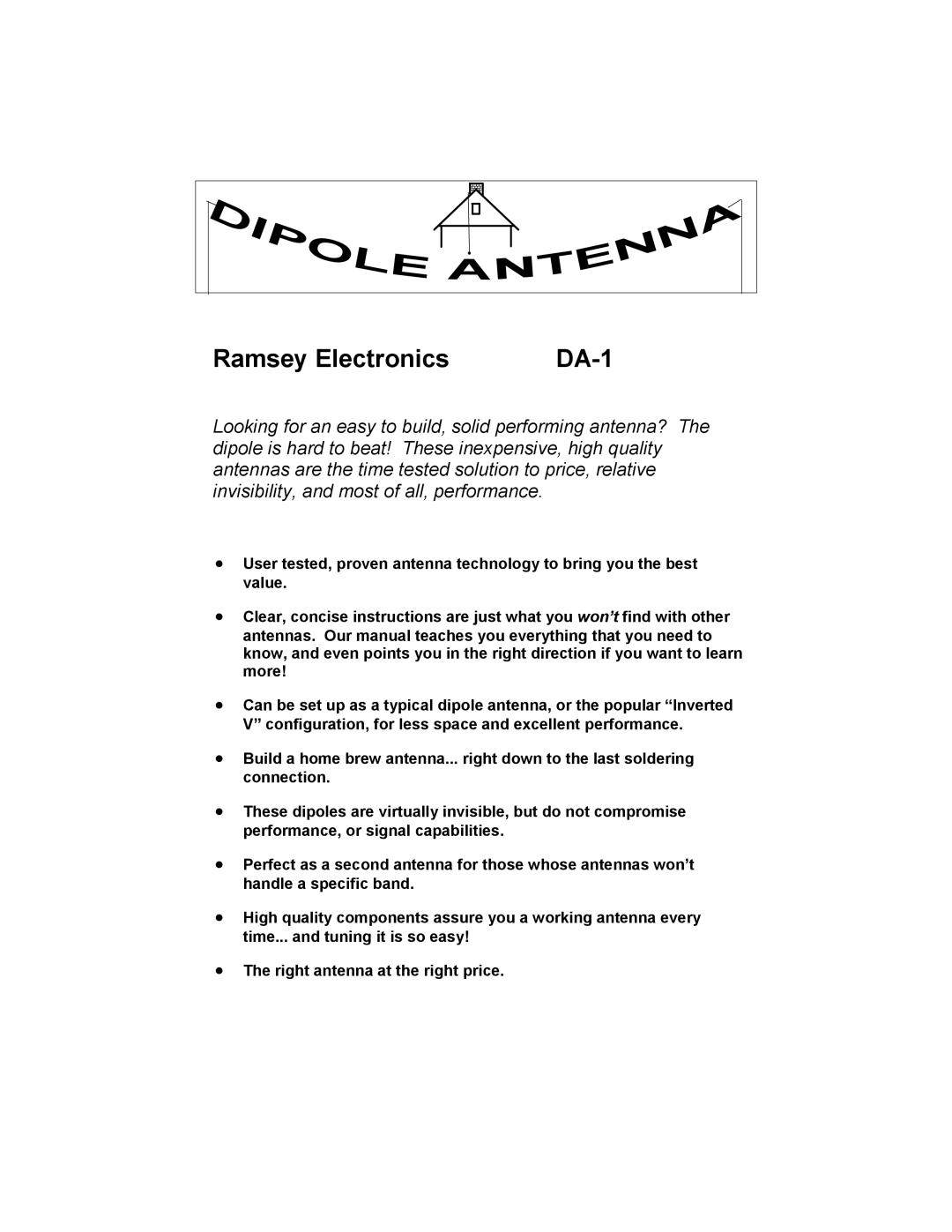 Ramsey Electronics manual Ramsey Electronics DA-1 