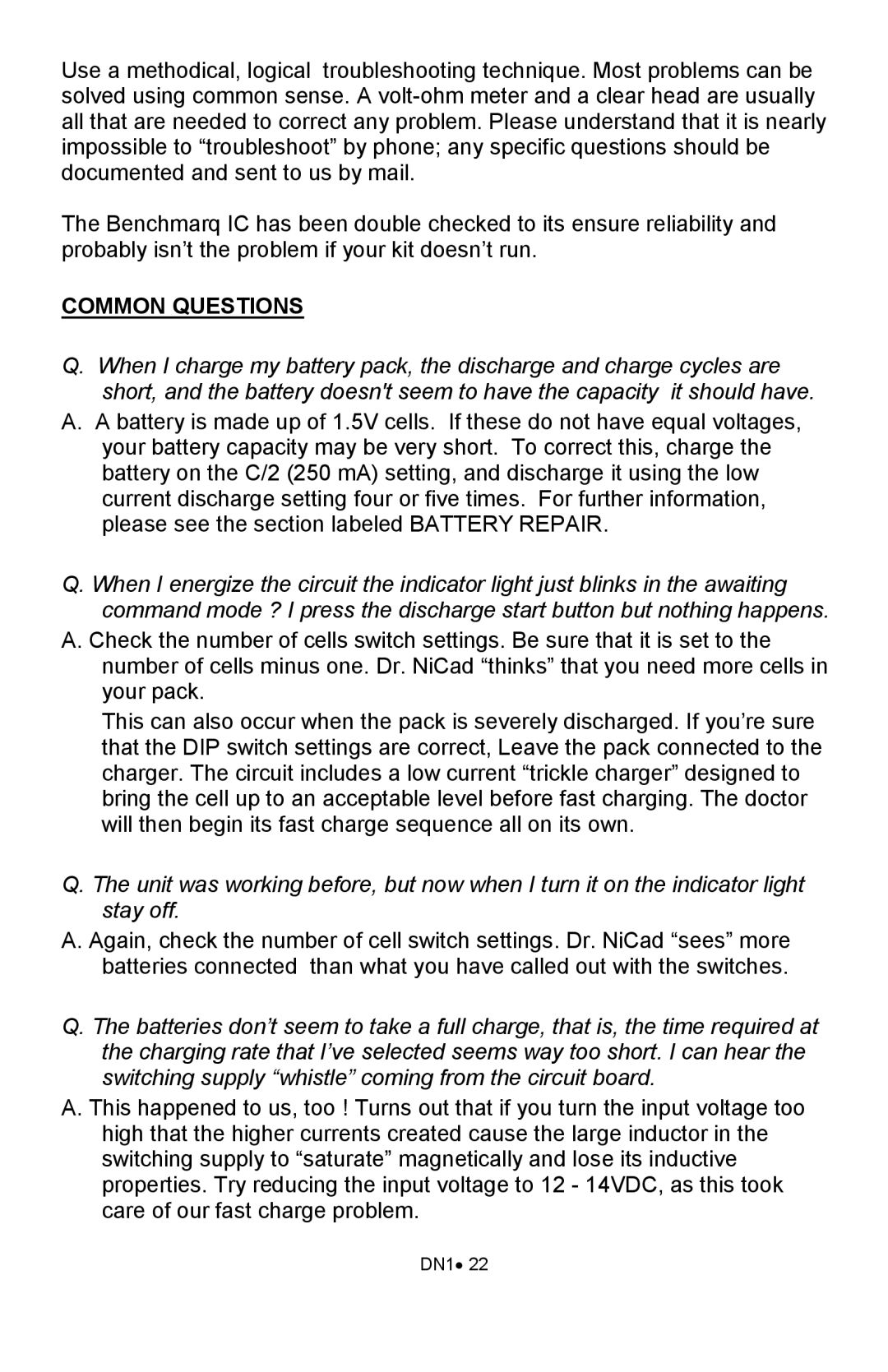 Ramsey Electronics DN1 manual Common Questions 