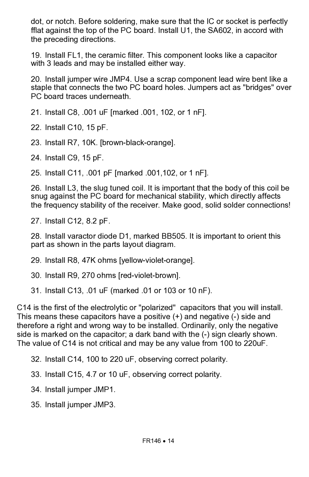 Ramsey Electronics FR146 manual 