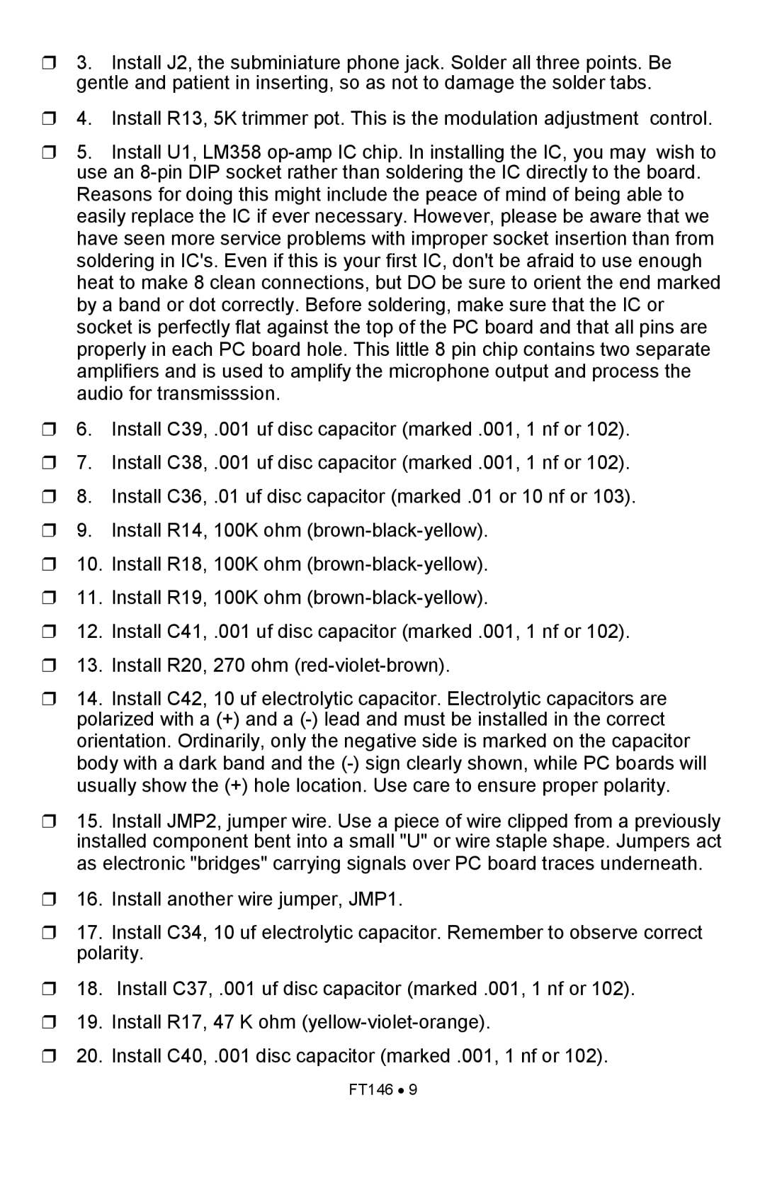 Ramsey Electronics FT146 manual 