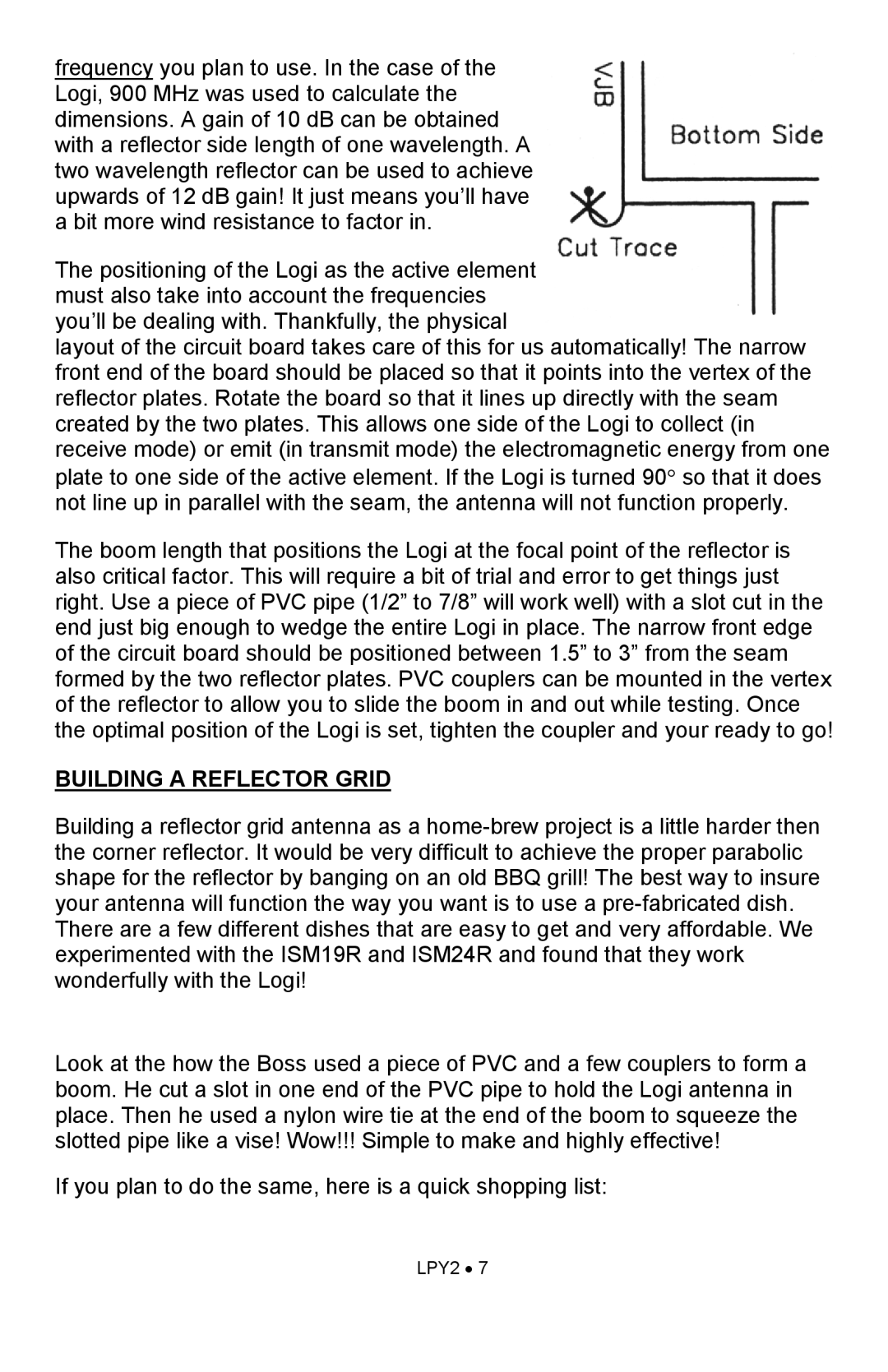 Ramsey Electronics LPY2 manual Building a Reflector Grid 