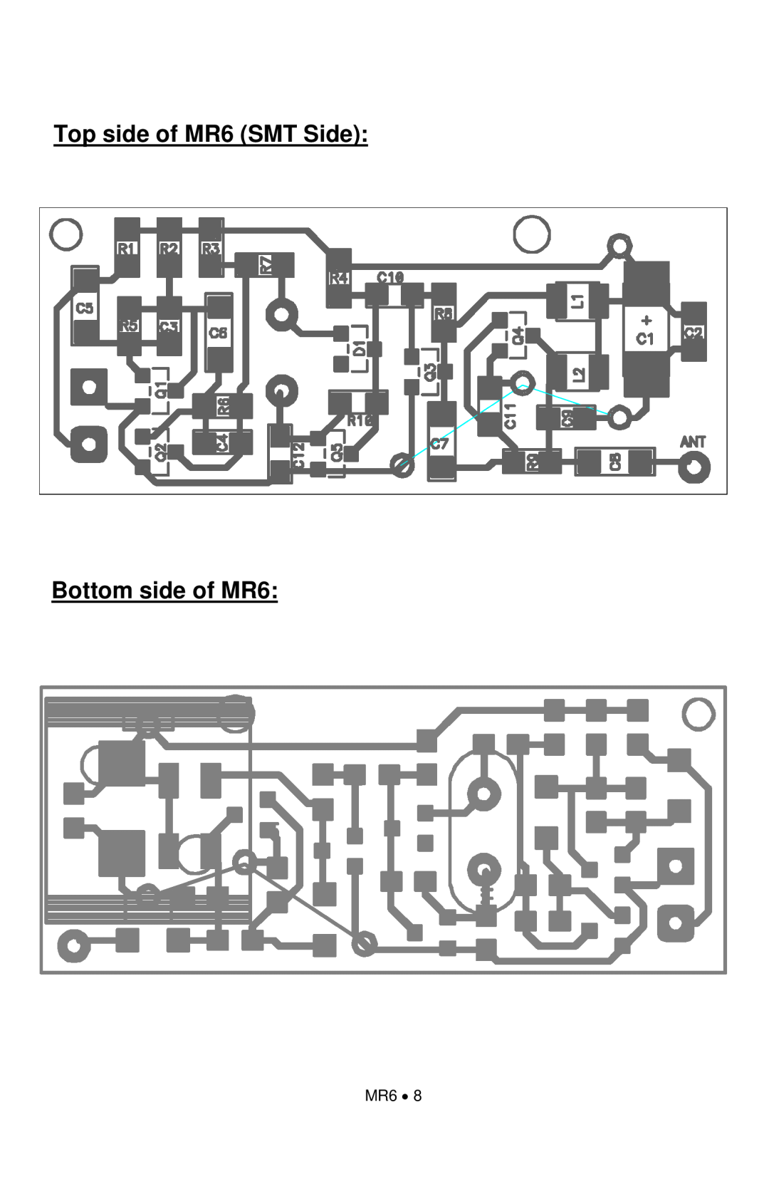 Ramsey Electronics manual Top side of MR6 SMT Side Bottom side of MR6 