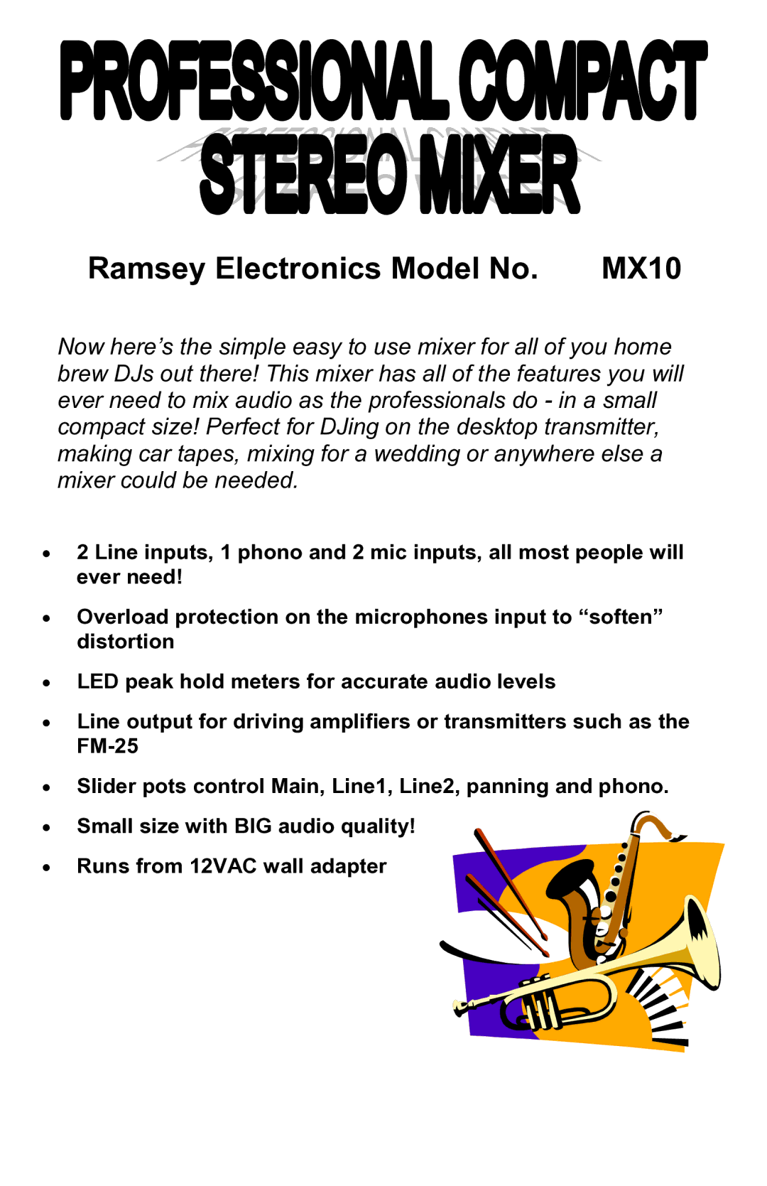 Ramsey Electronics manual Ramsey Electronics Model No MX10 