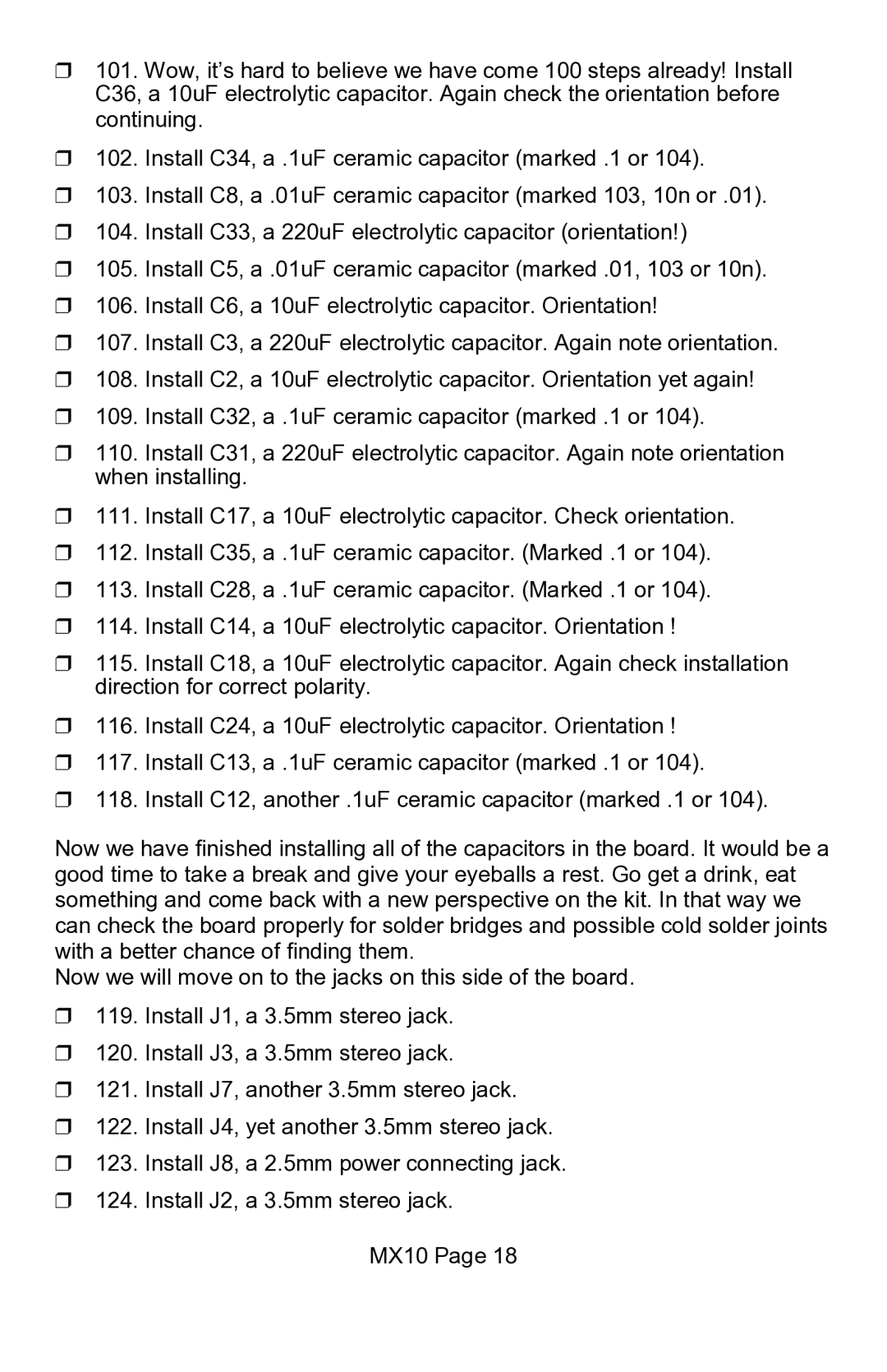 Ramsey Electronics MX10 manual 