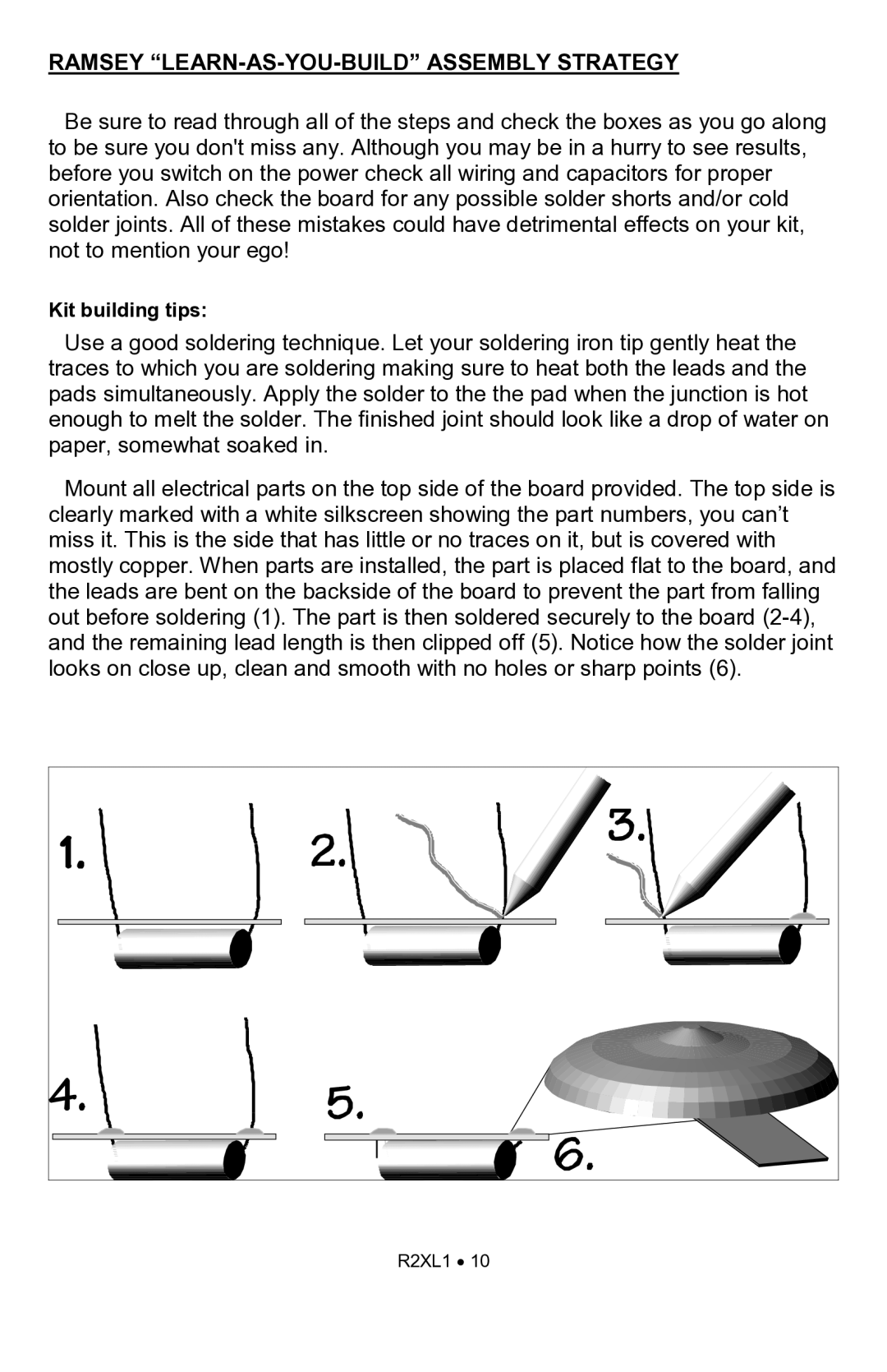 Ramsey Electronics R2XL1 manual Ramsey LEARN-AS-YOU-BUILD Assembly Strategy 