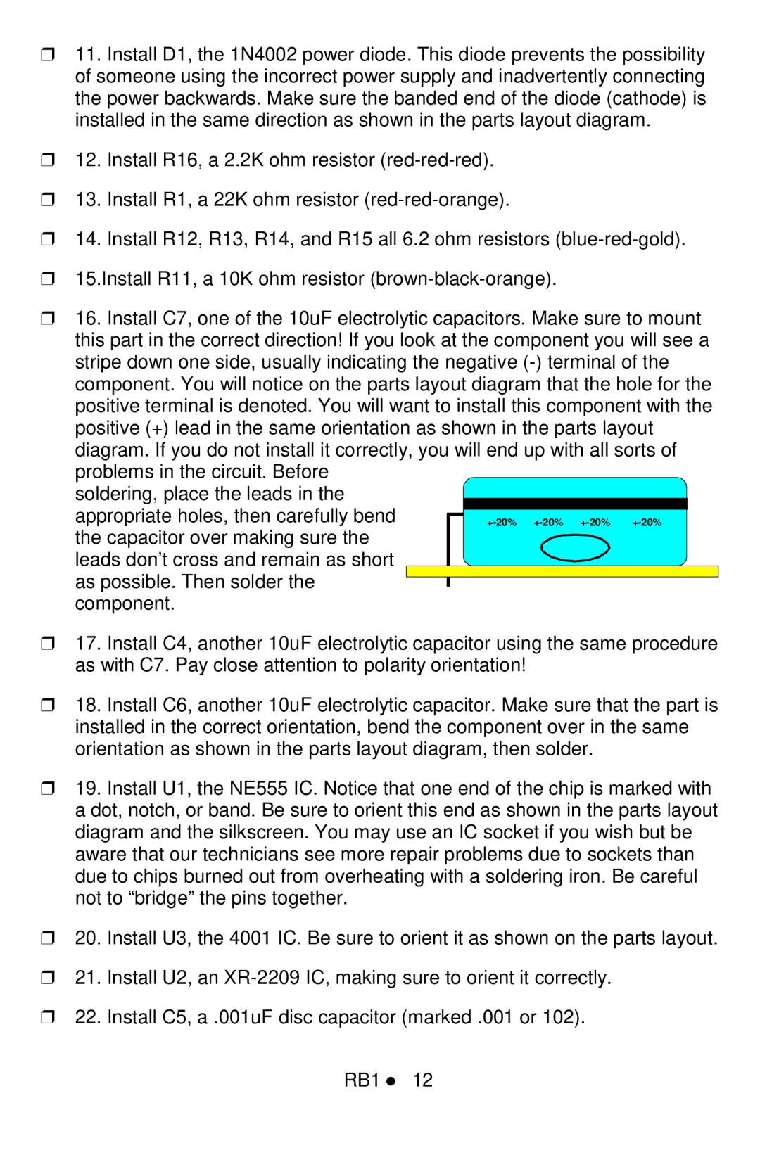 Ramsey Electronics RB1 manual 