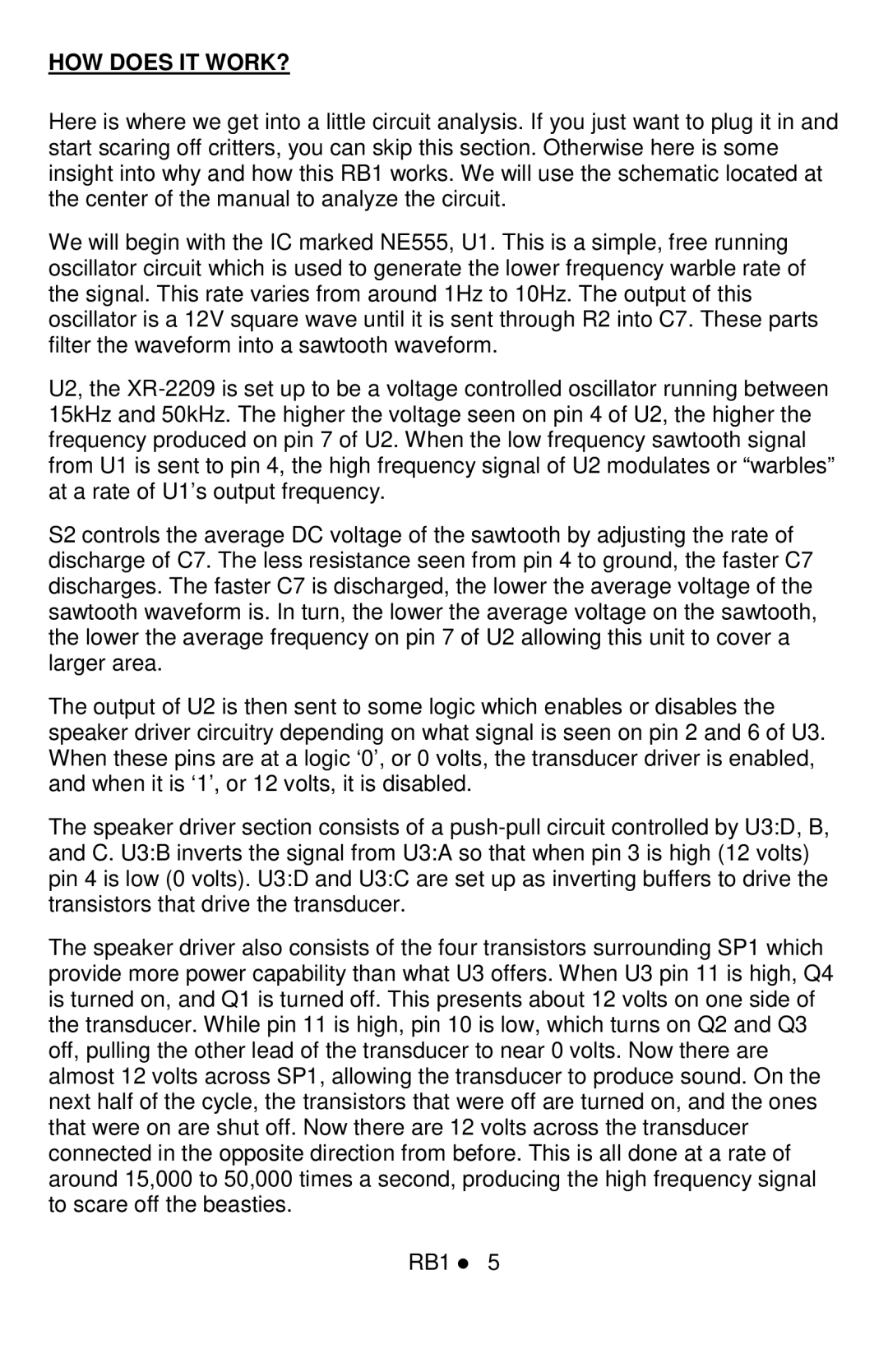 Ramsey Electronics RB1 manual HOW does IT WORK? 