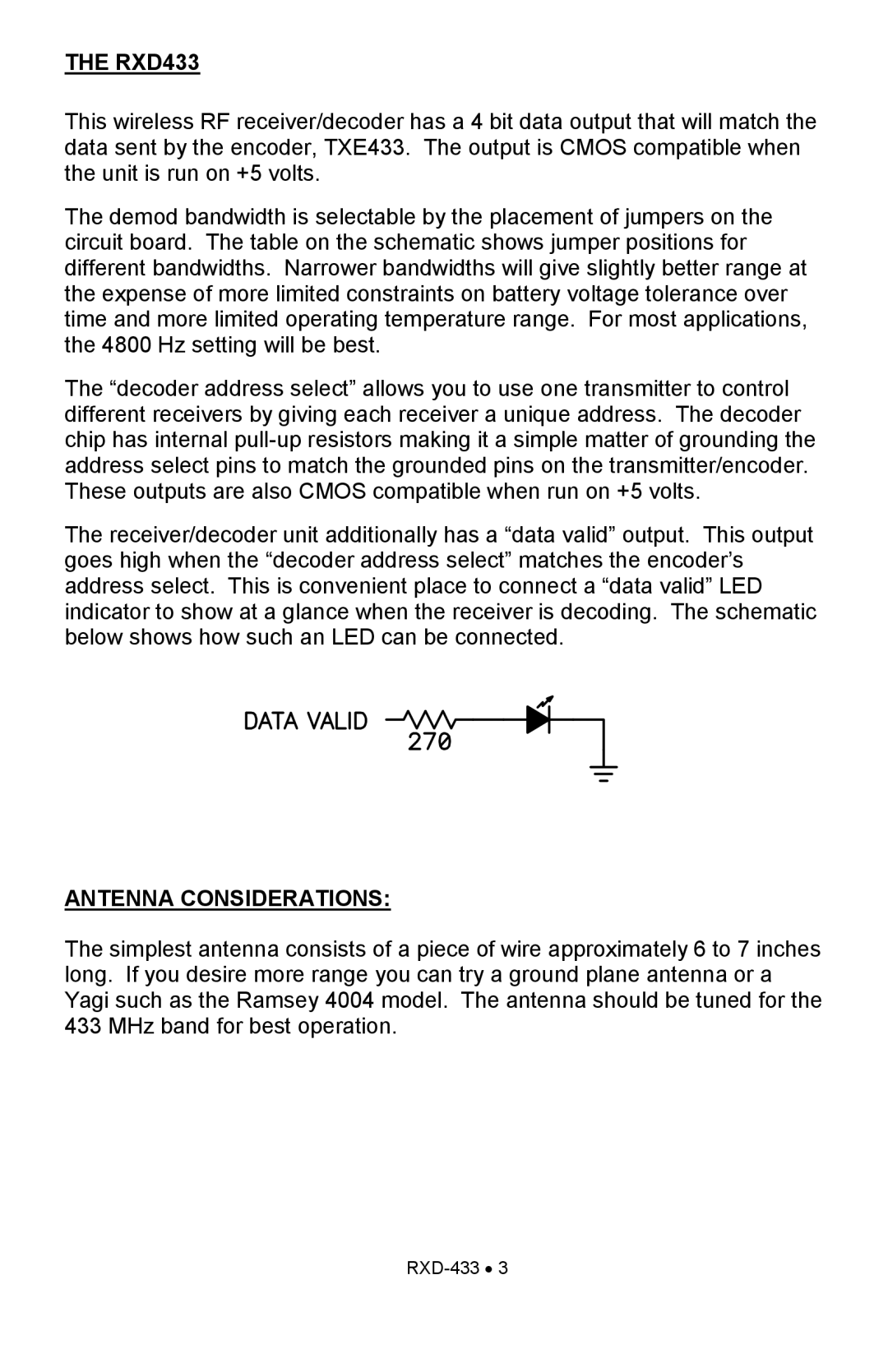 Ramsey Electronics manual THE RXD433, Antenna Considerations 