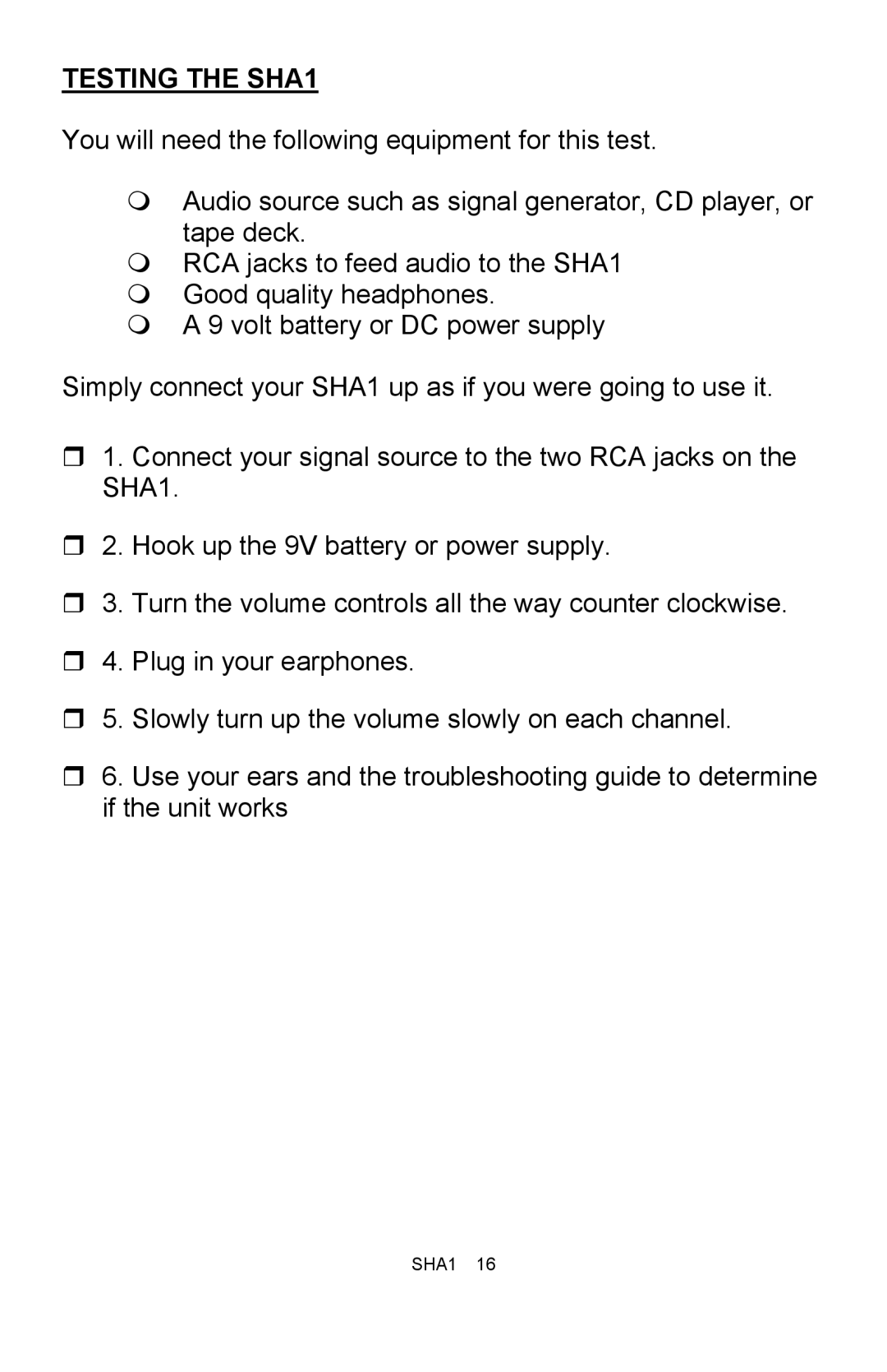 Ramsey Electronics manual Testing the SHA1 