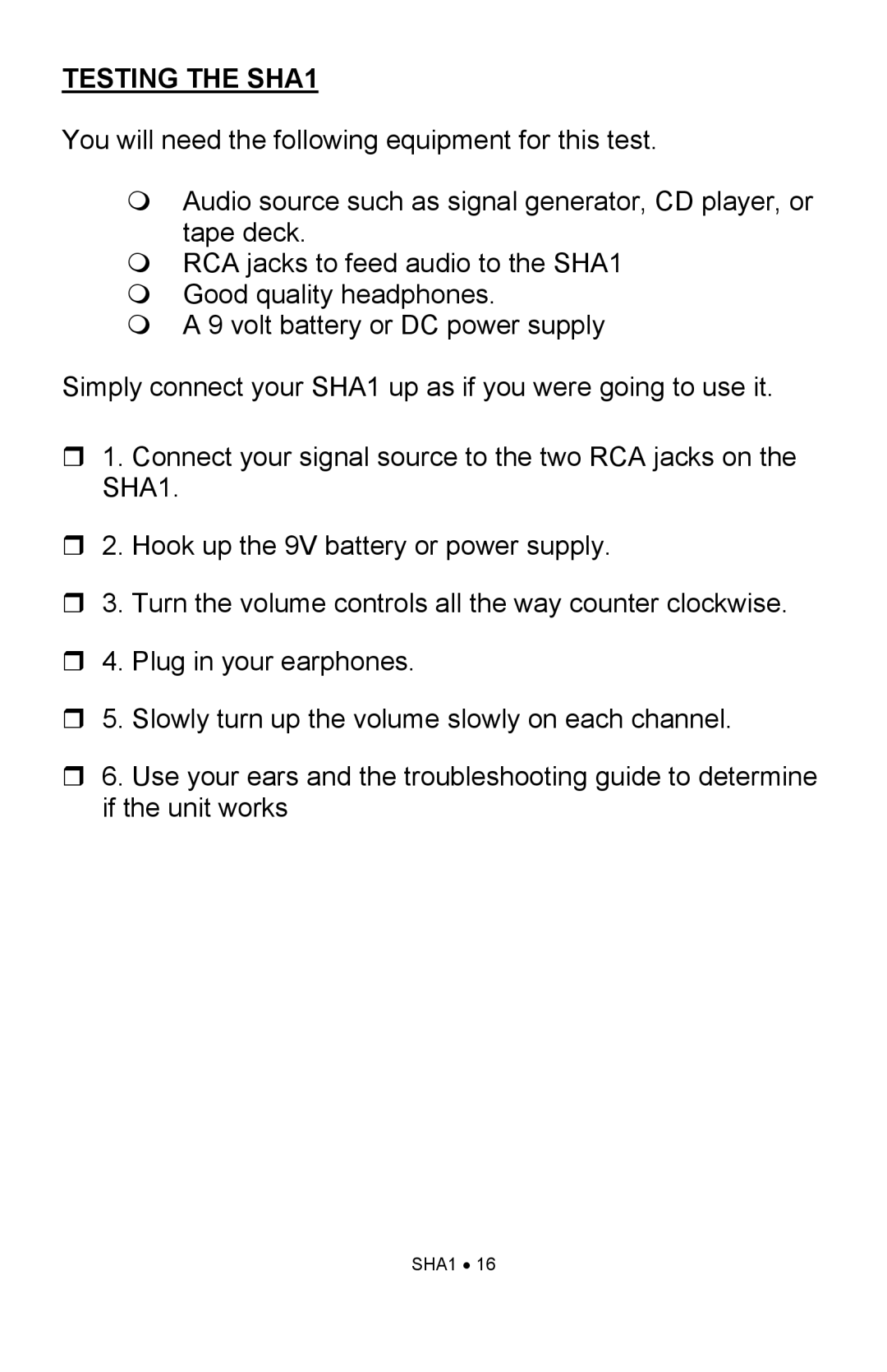 Ramsey Electronics manual TESTING THE SHA1 