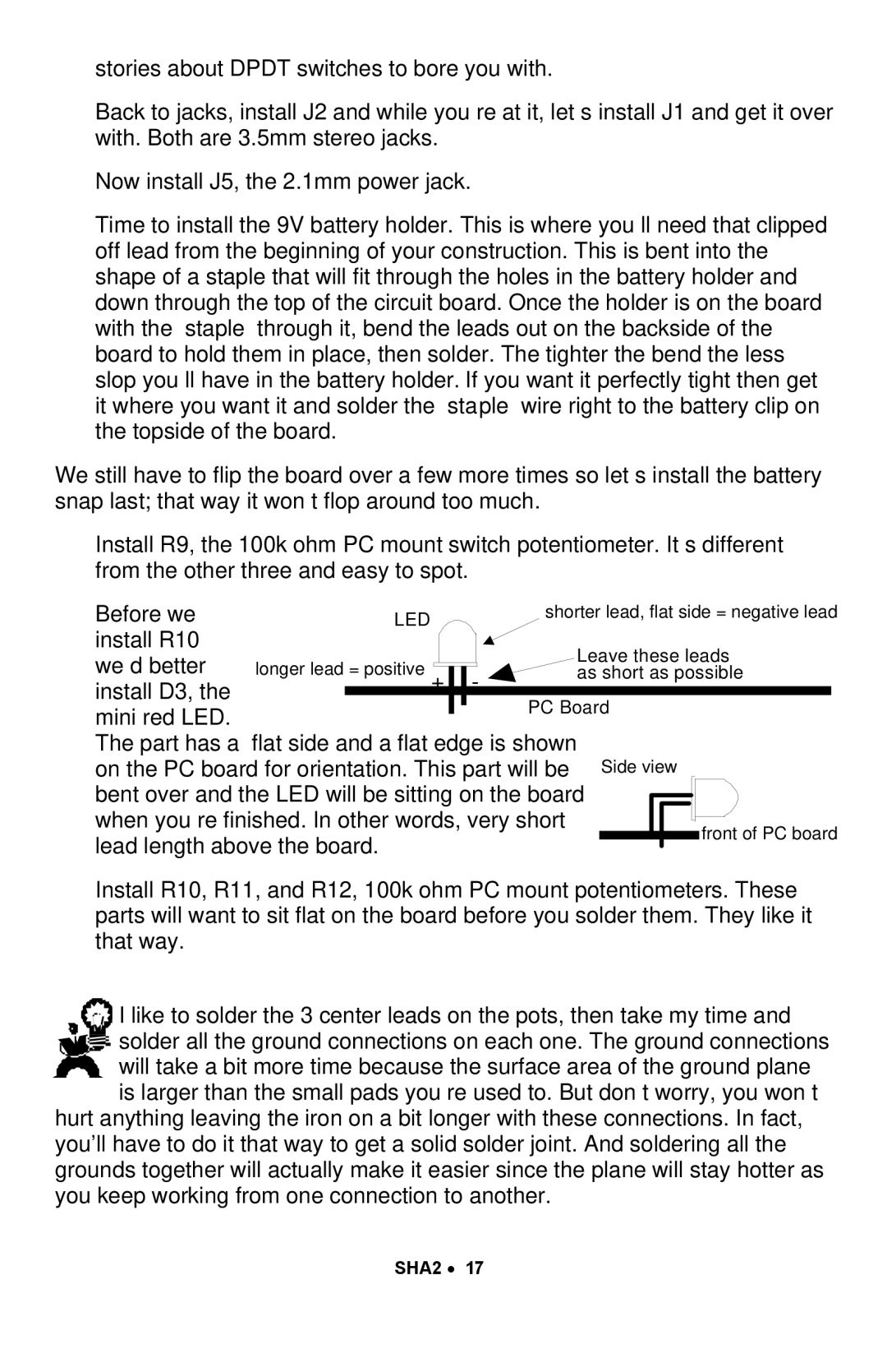 Ramsey Electronics SHA2 manual Install R10 