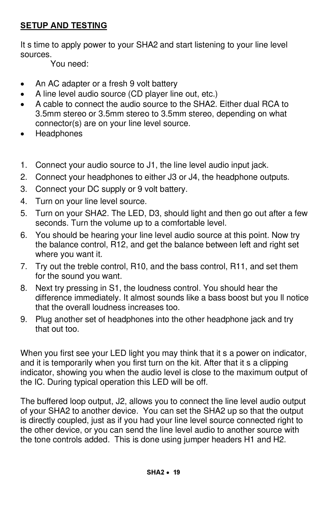 Ramsey Electronics SHA2 manual Setup and Testing 