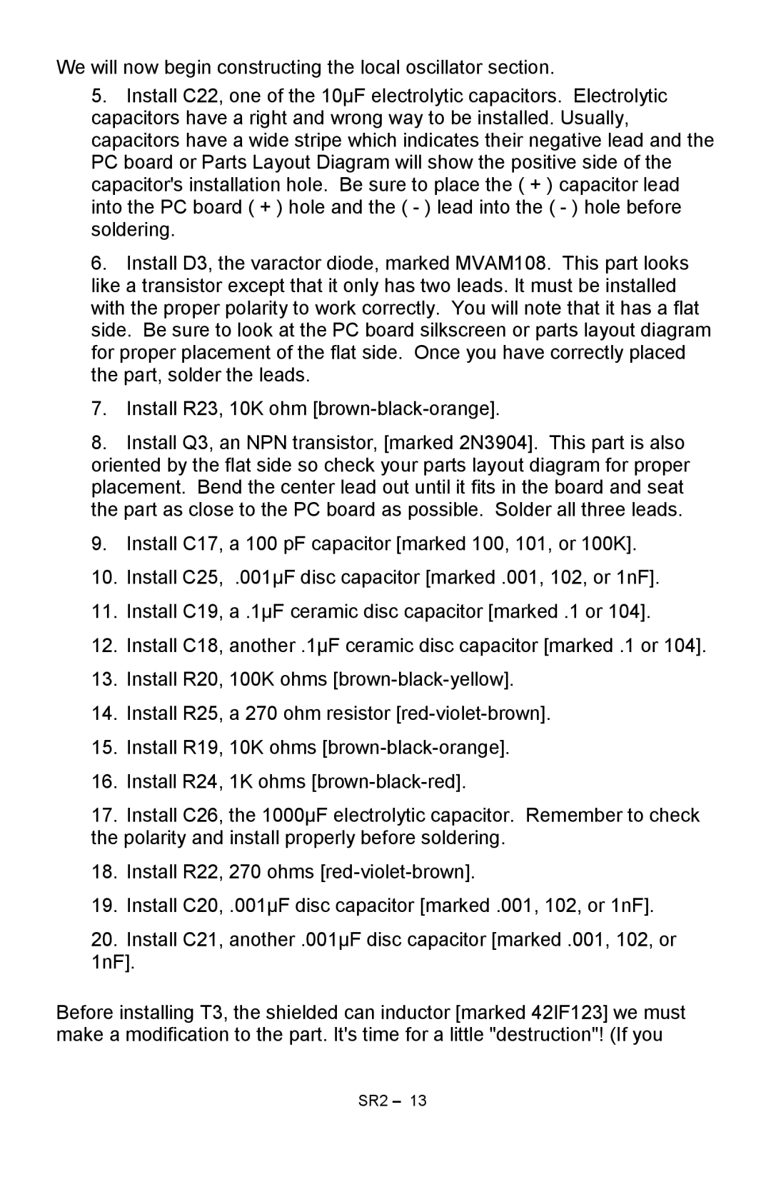 Ramsey Electronics SR2 manual 